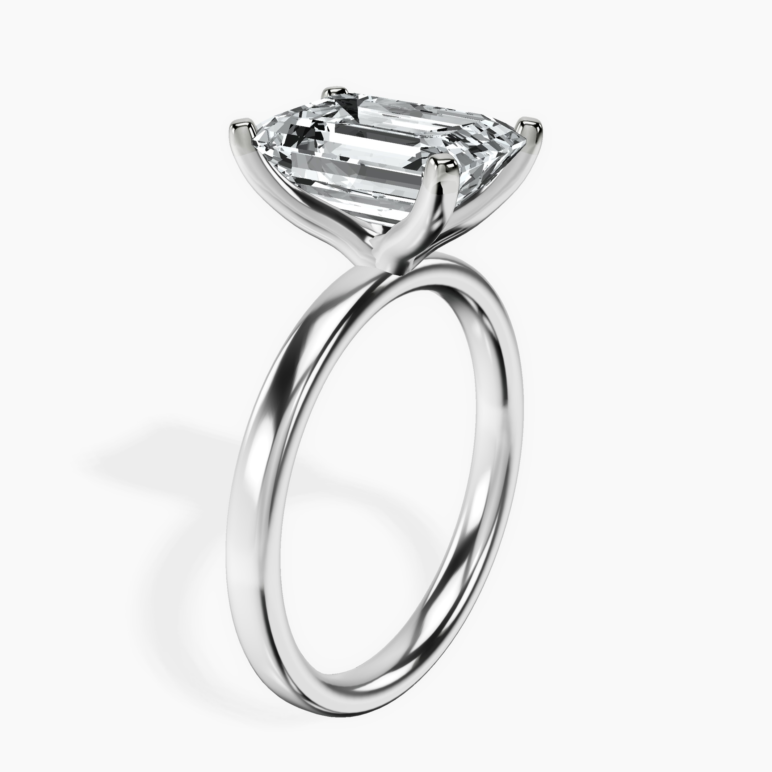 4.20 ct. emerald Four Prong Ring in platinum standing product image one