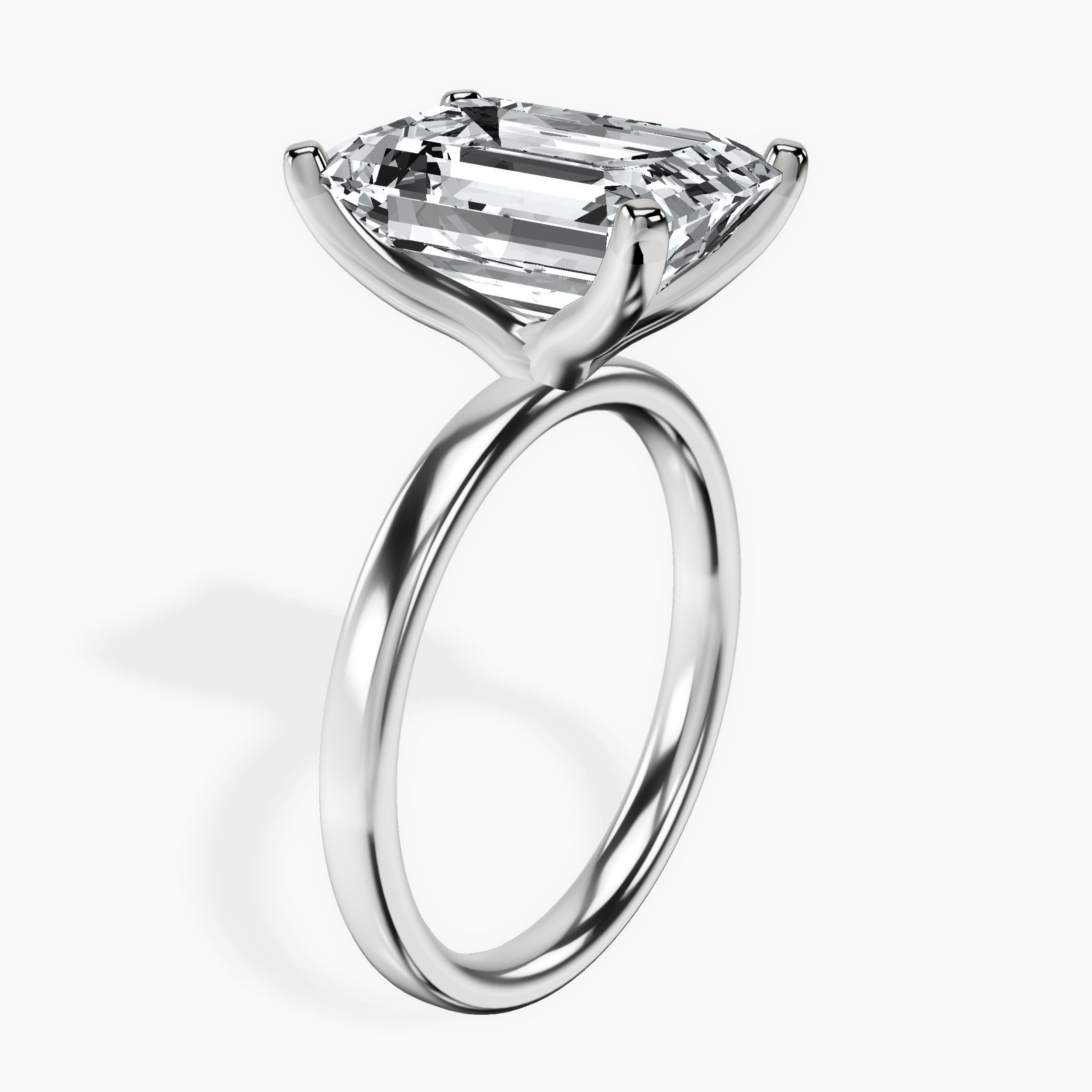 11.94 ct. emerald Four Prong Ring in 14kt white gold standing product image one
