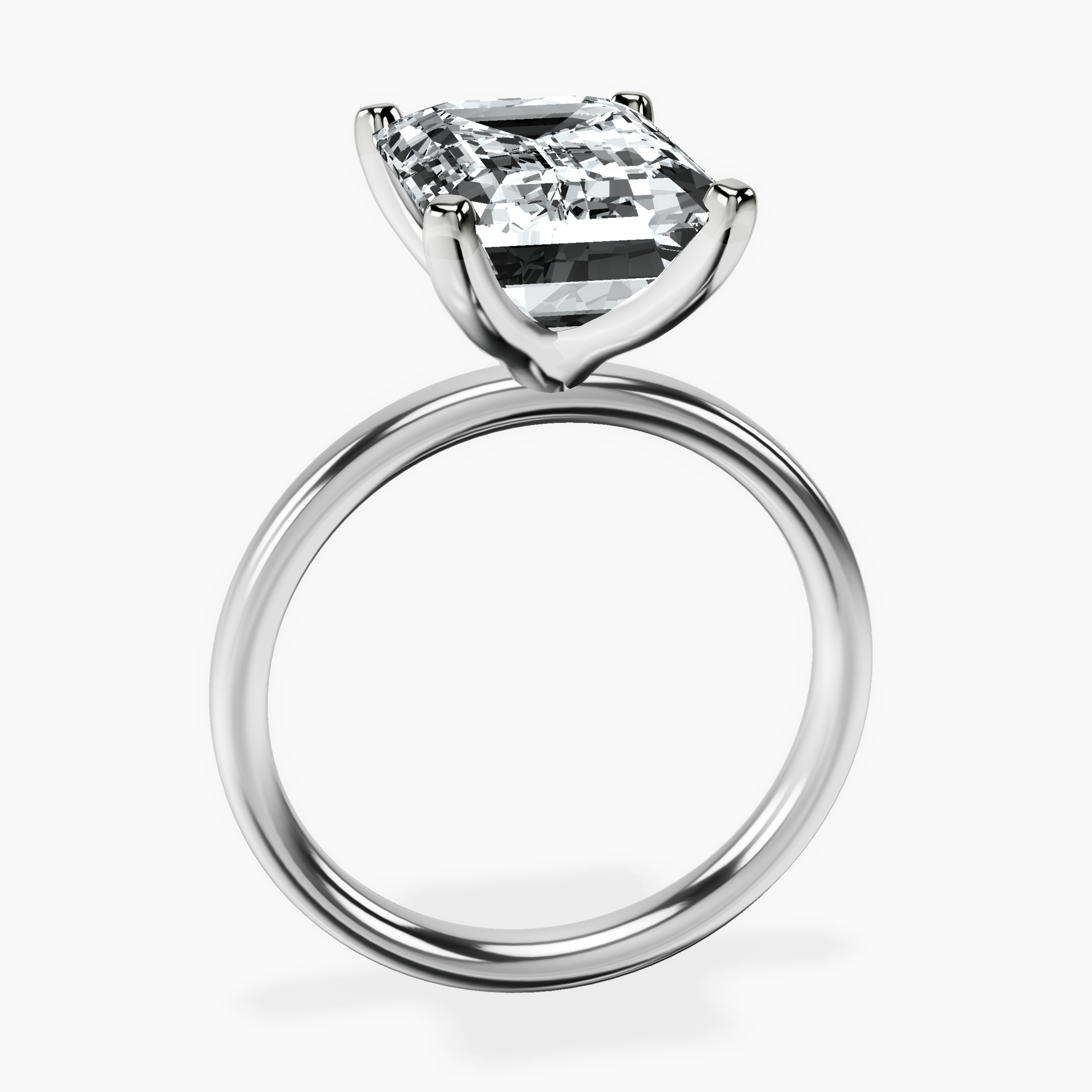 11.94 ct. emerald Four Prong Ring in 14kt white gold side right image one