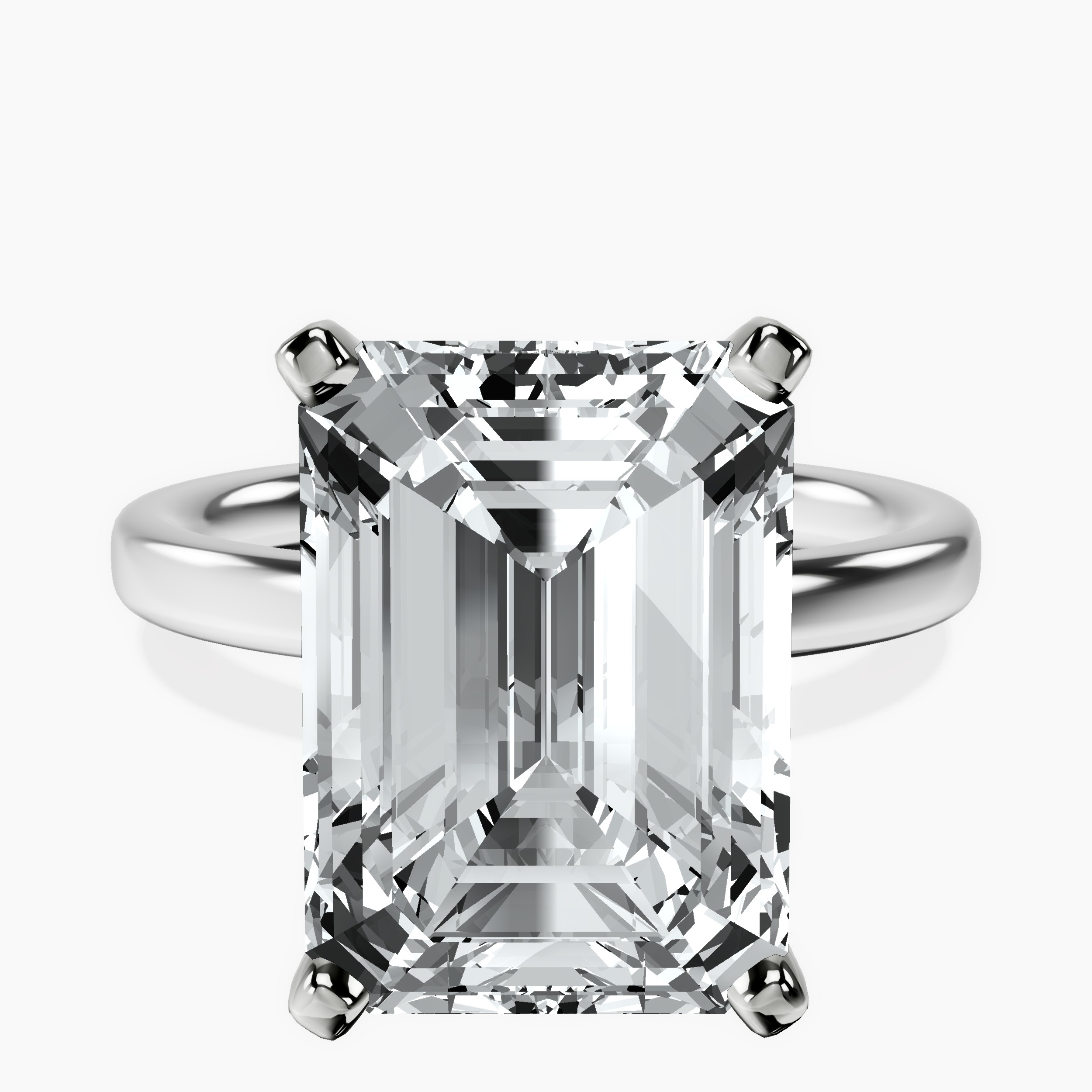 Platinum Four Prong Solitaire 2mm Lab Diamond Ring front image