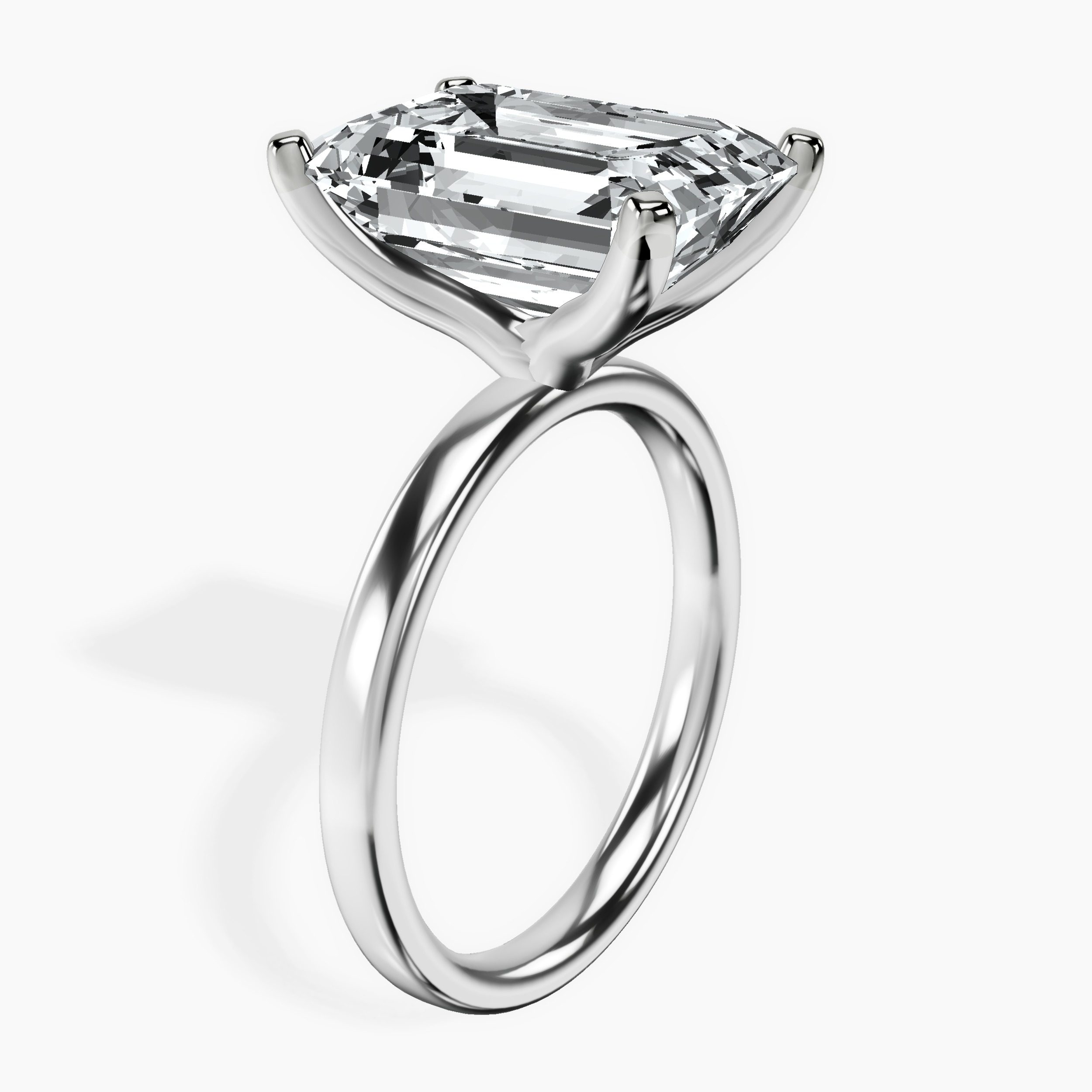 Platinum Four Prong Solitaire 2mm Lab Diamond Ring standing product image one