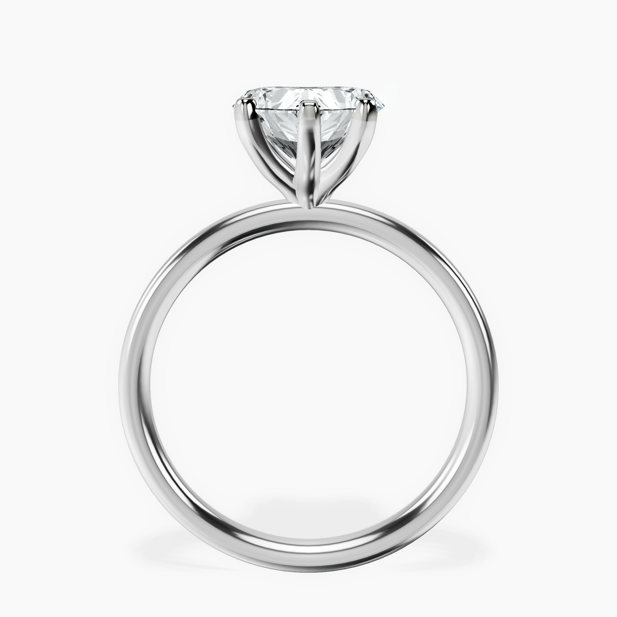 Platinum Four Prong Solitaire 2mm Lab Diamond Ring side right image one