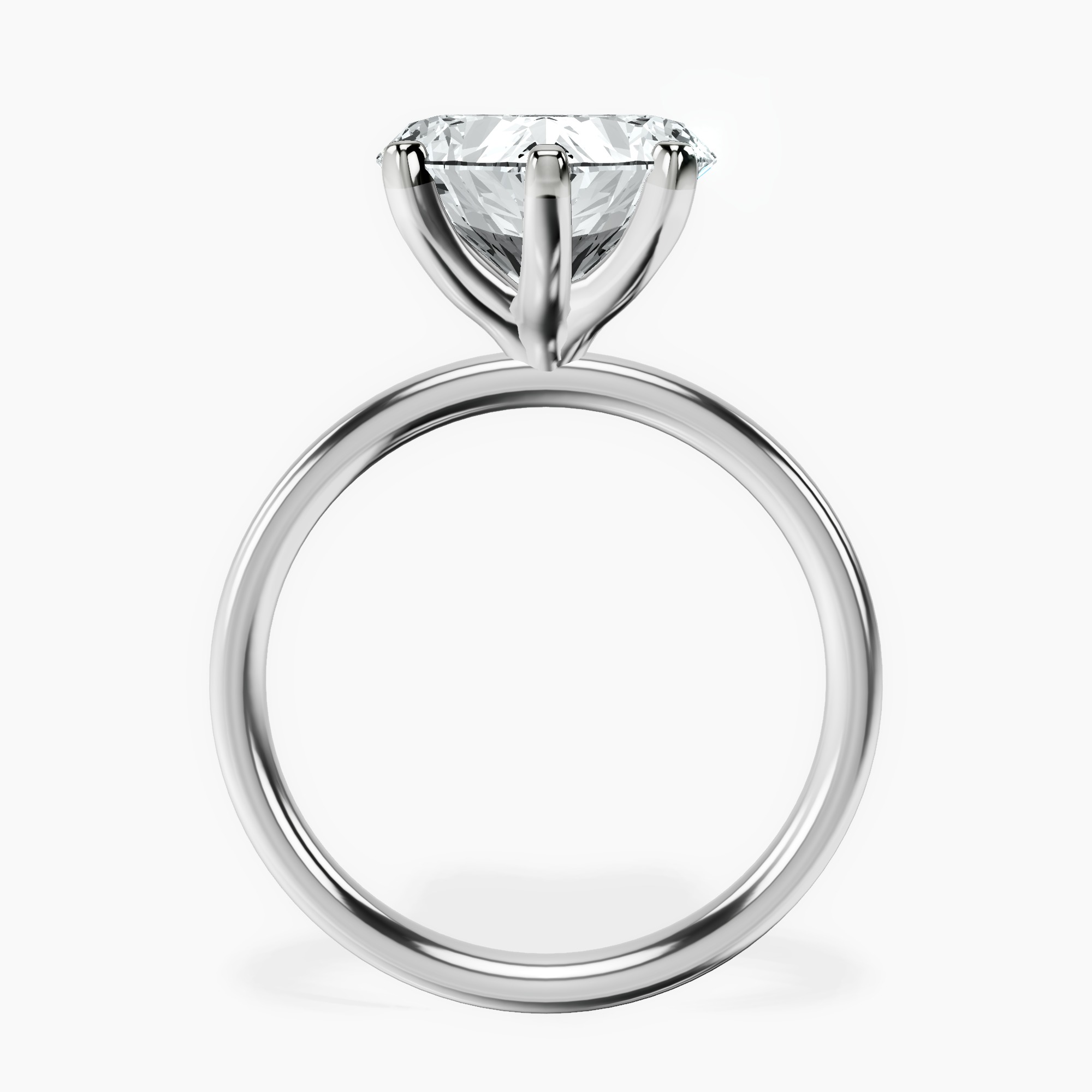 Platinum Four Prong Solitaire 2mm Lab Diamond Ring side right image one
