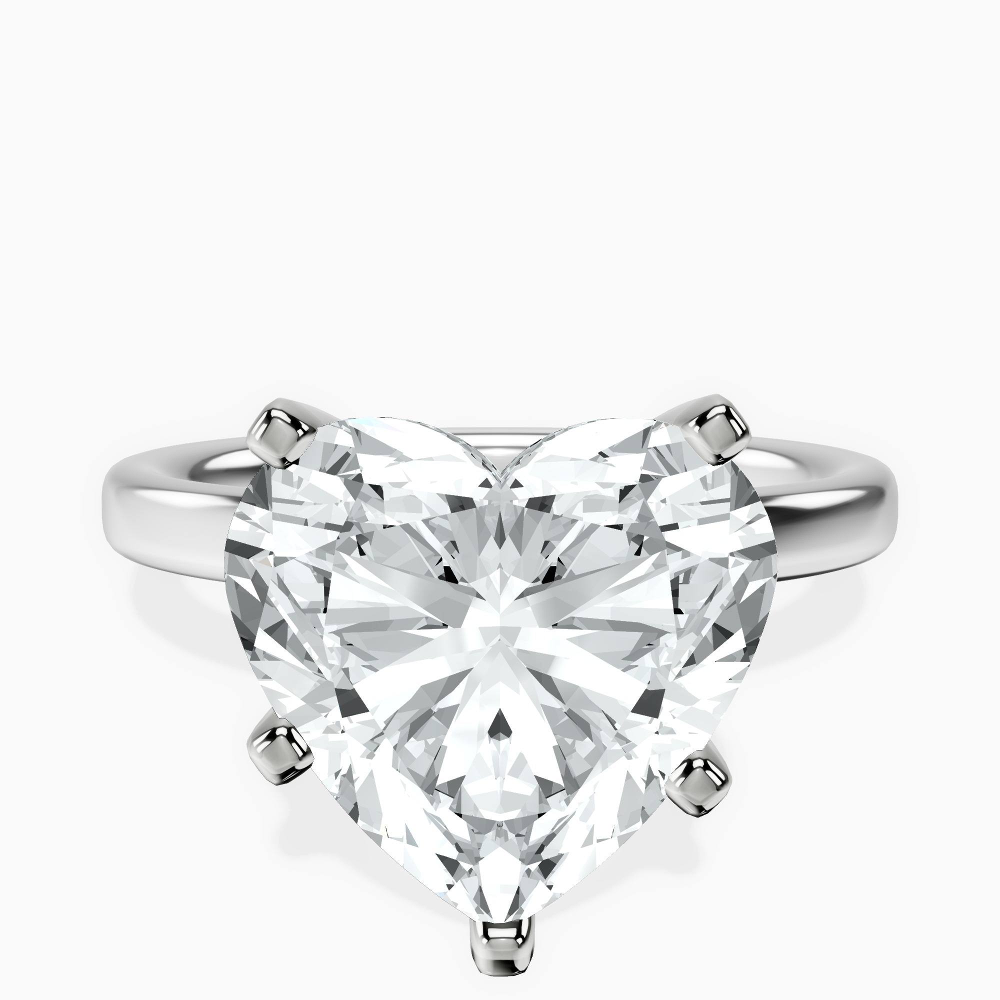 5.54 ct. heart Four Prong Ring in platinum rtr top