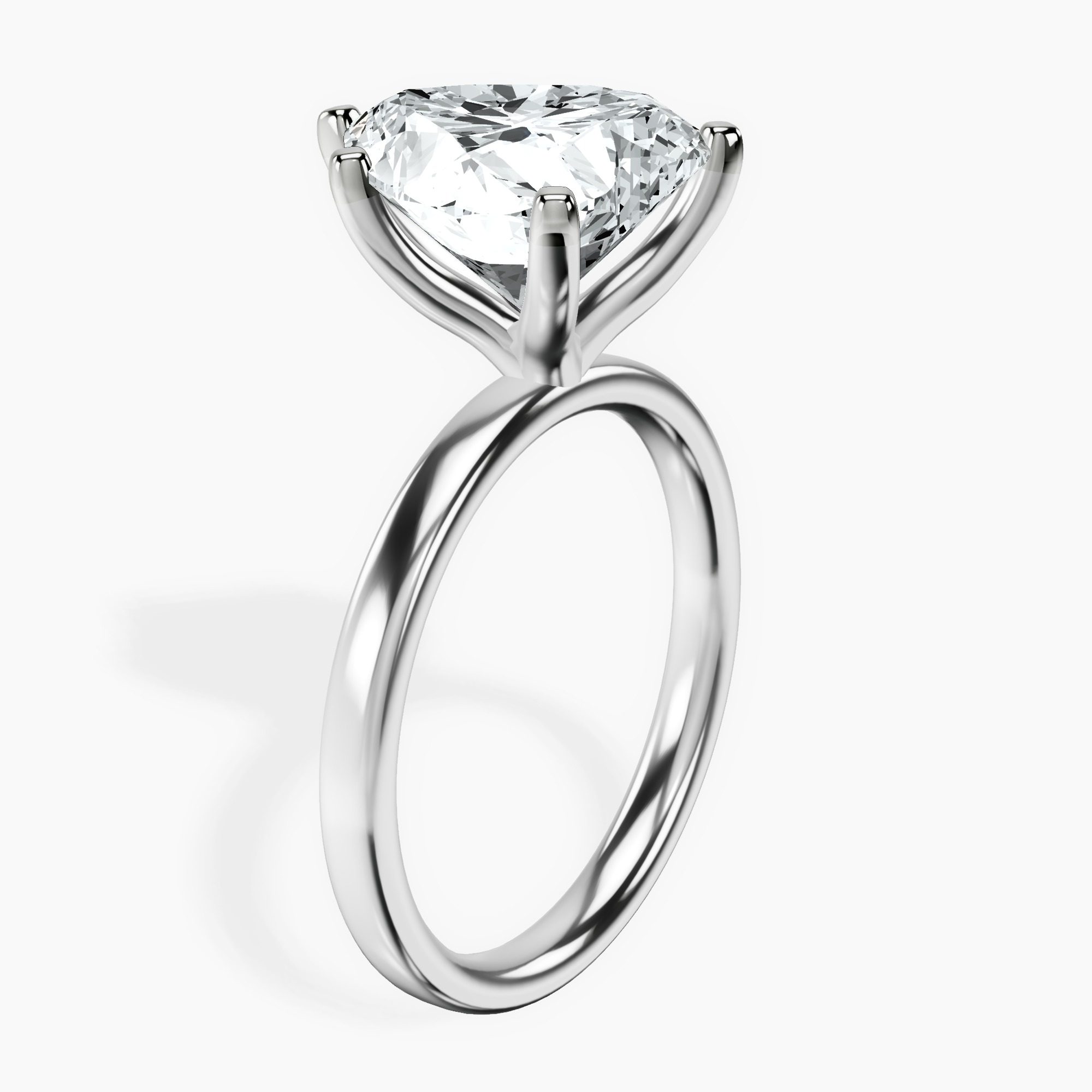 5.54 ct. heart Four Prong Ring in platinum standing product image one