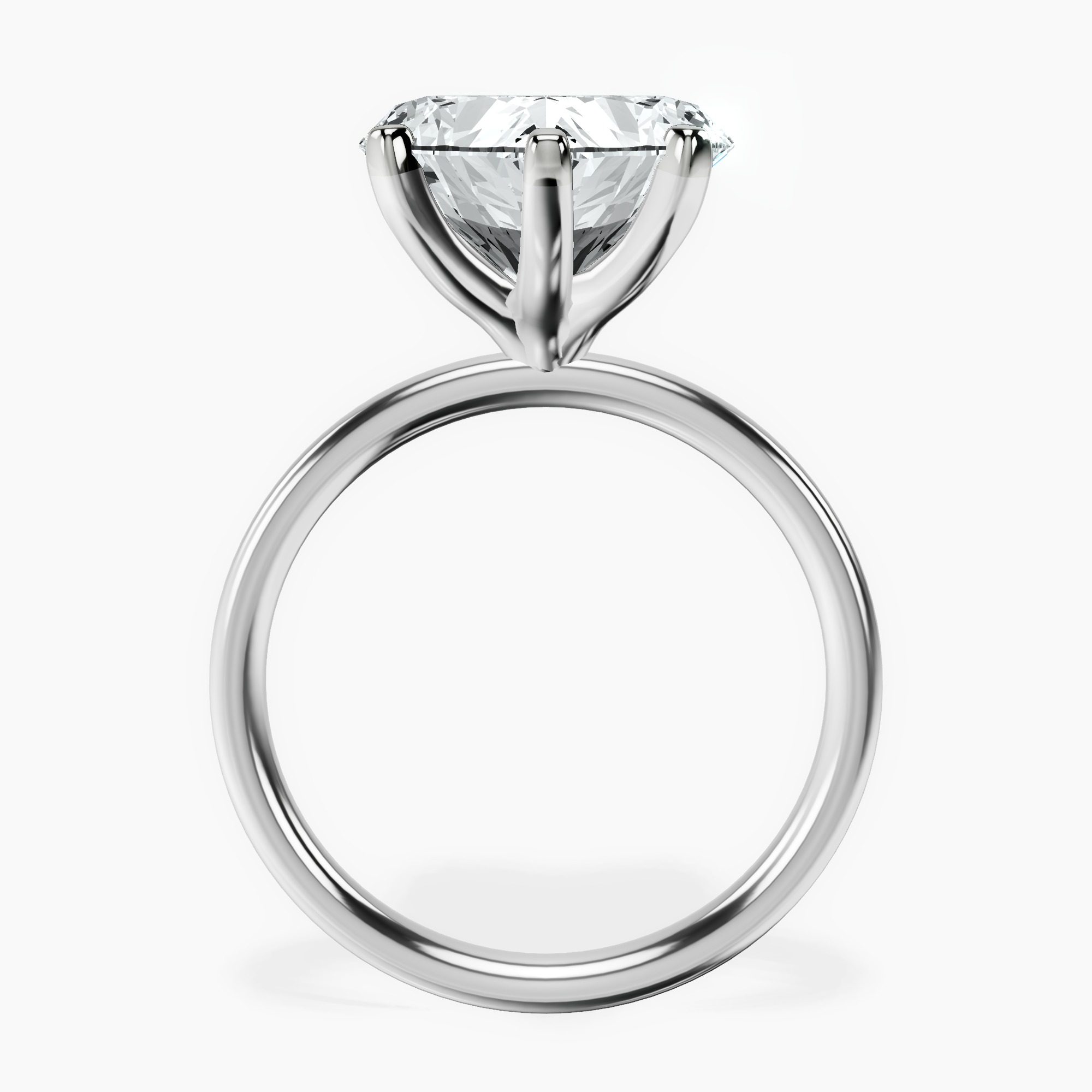5.54 ct. heart Four Prong Ring in platinum side right image one