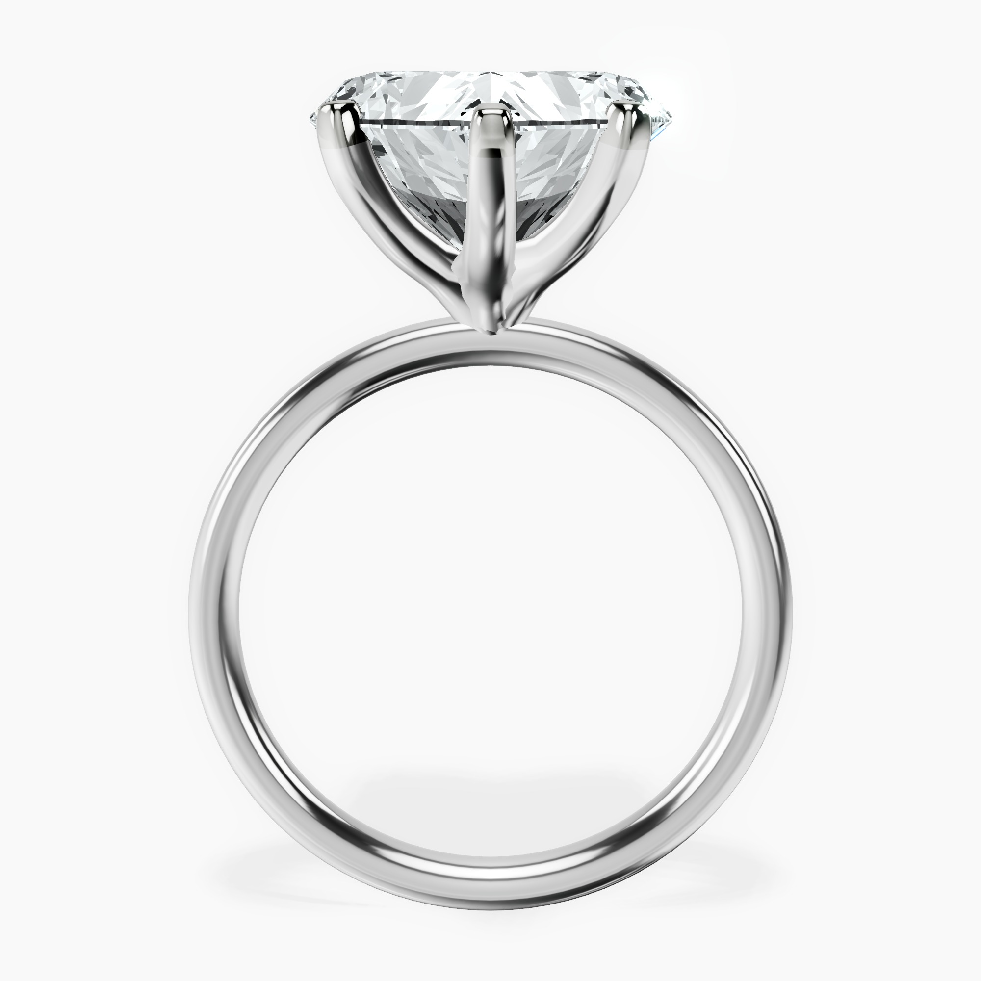 Platinum Four Prong Solitaire 2mm Lab Diamond Ring side right image one