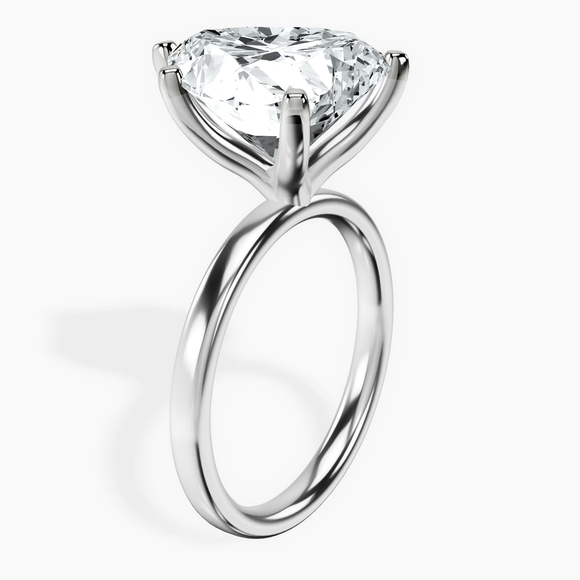 Platinum Four Prong Solitaire 2mm Lab Diamond Ring standing product image one