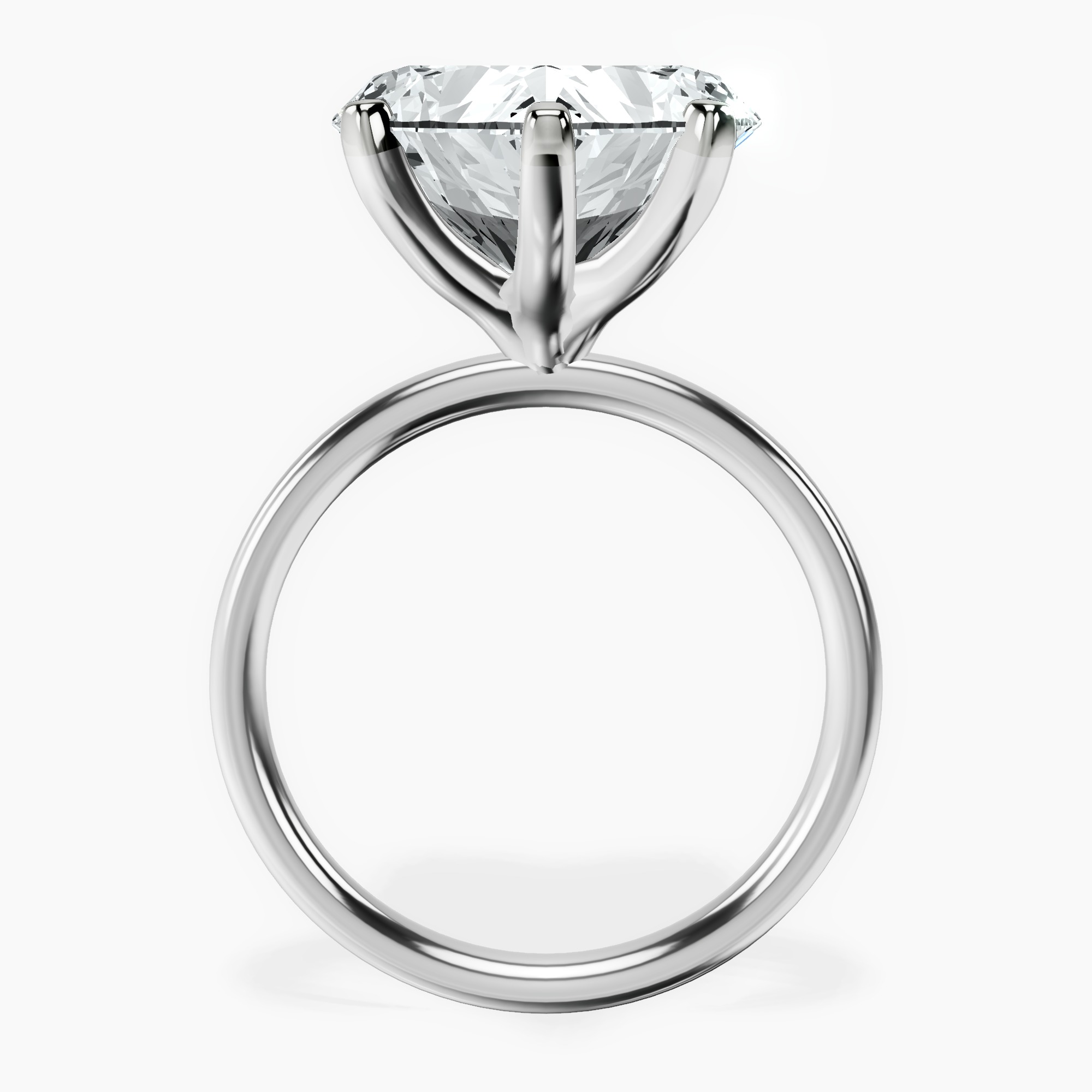 Platinum Four Prong Solitaire 2mm Lab Diamond Ring side right image one
