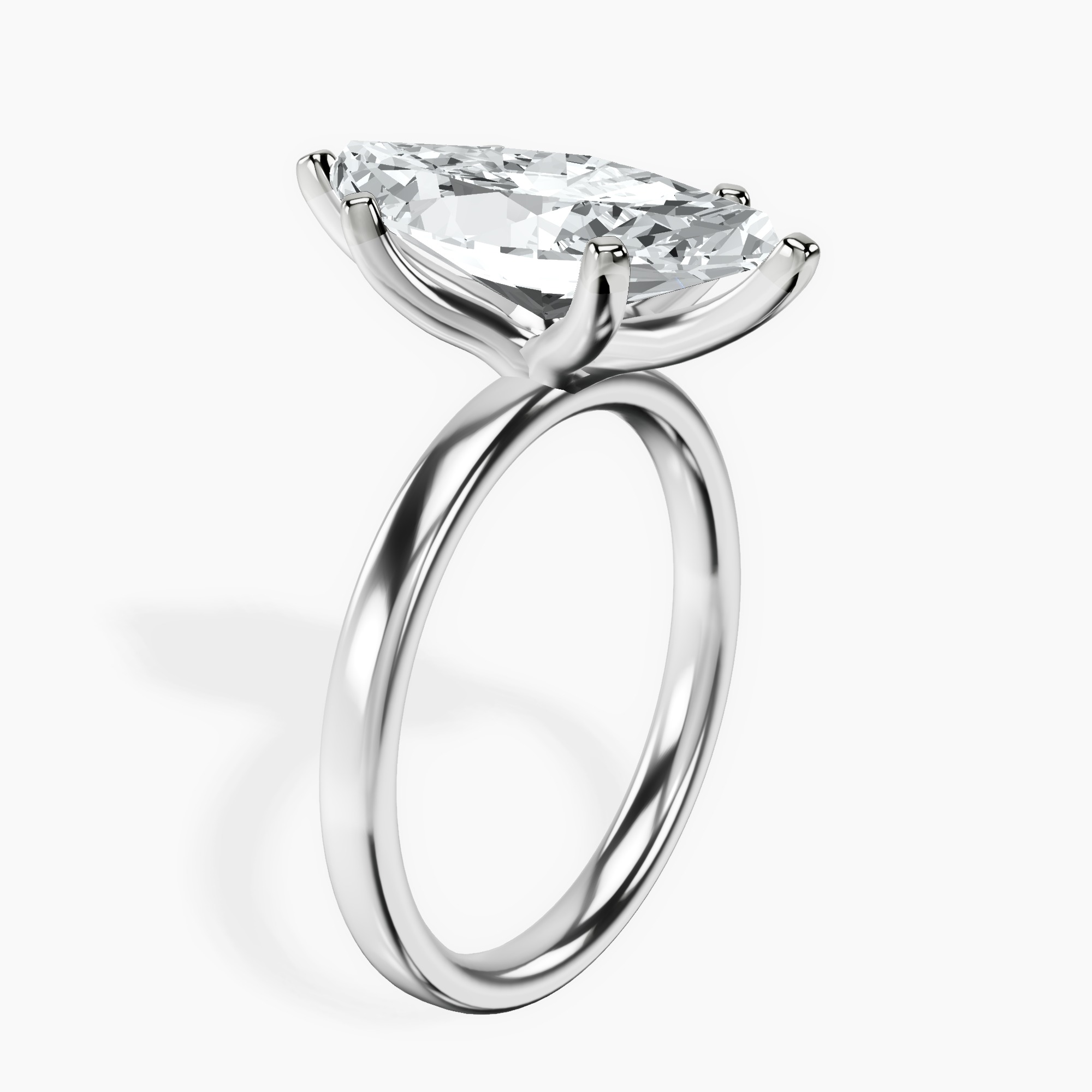 4.04 ct. marquise Four Prong Ring in 14kt white gold standing product image one