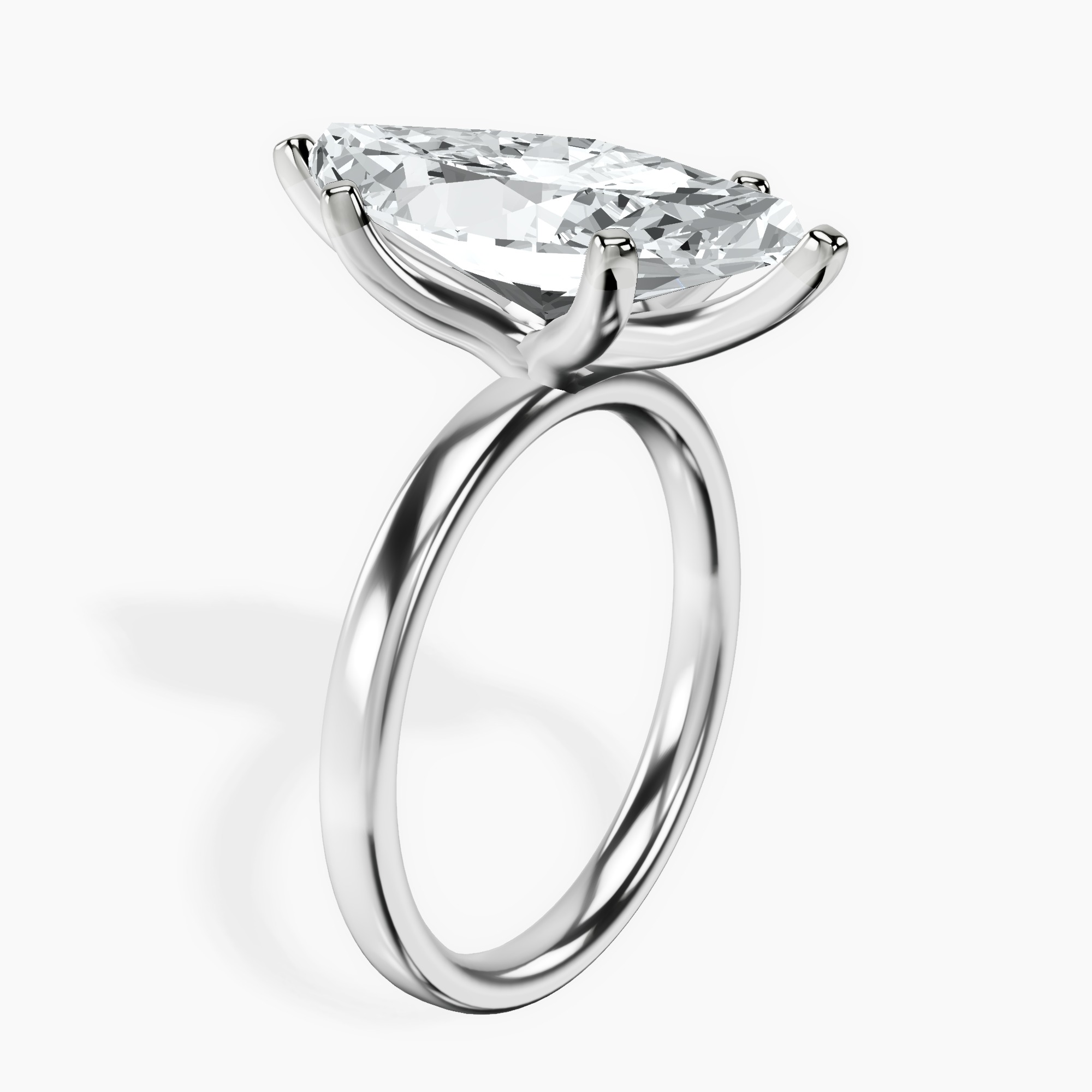 5.08 ct. marquise Four Prong Ring in 14kt white gold standing product image one