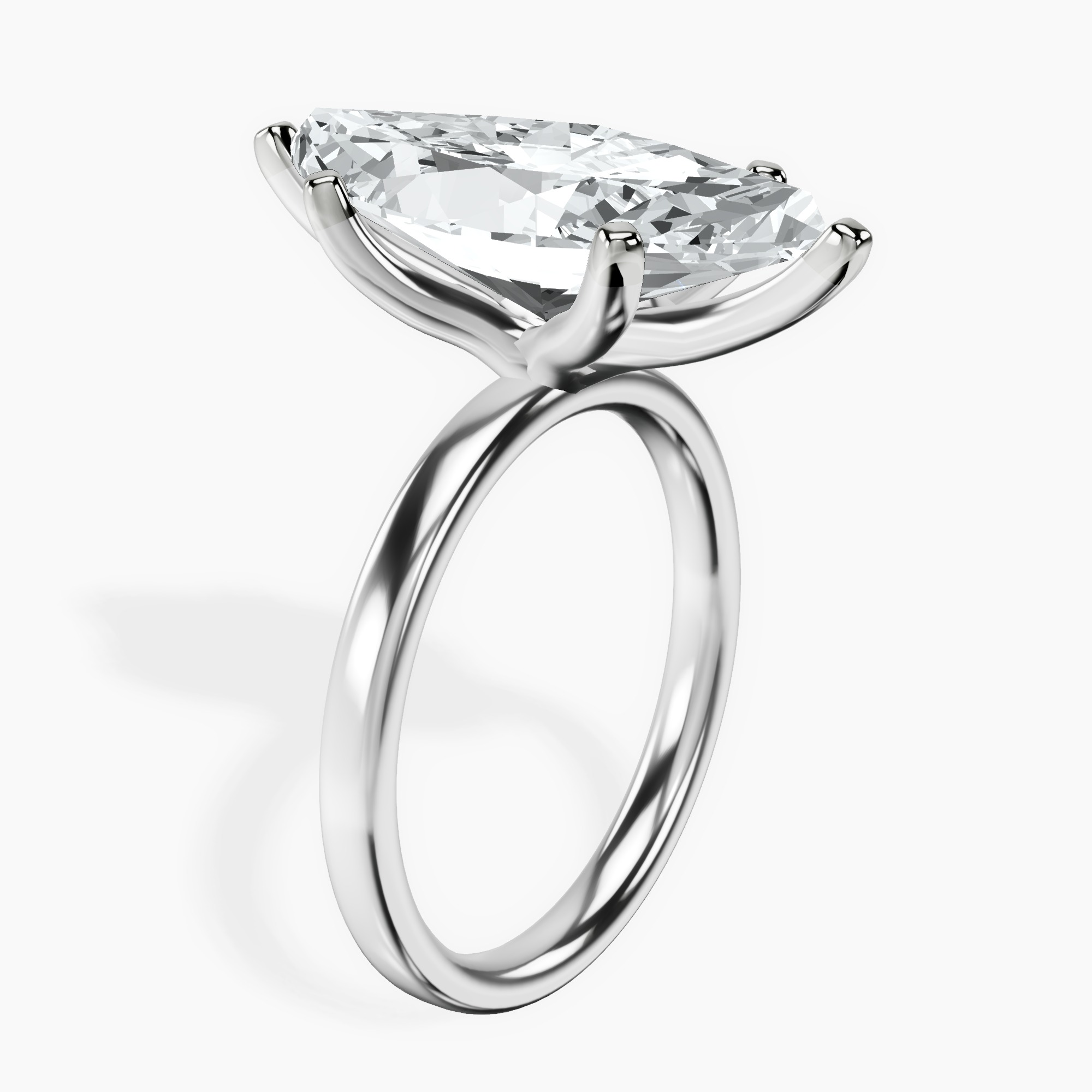 Platinum Four Prong Solitaire 2mm Lab Diamond Ring standing product image one
