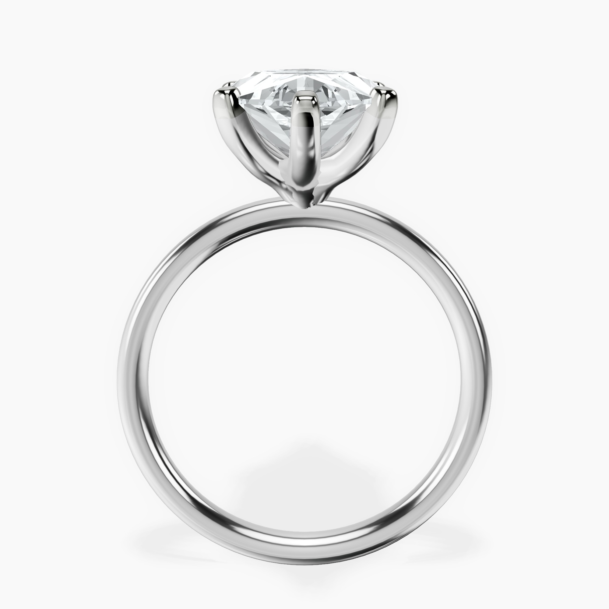 Platinum Four Prong Solitaire 2mm Lab Diamond Ring side right image one