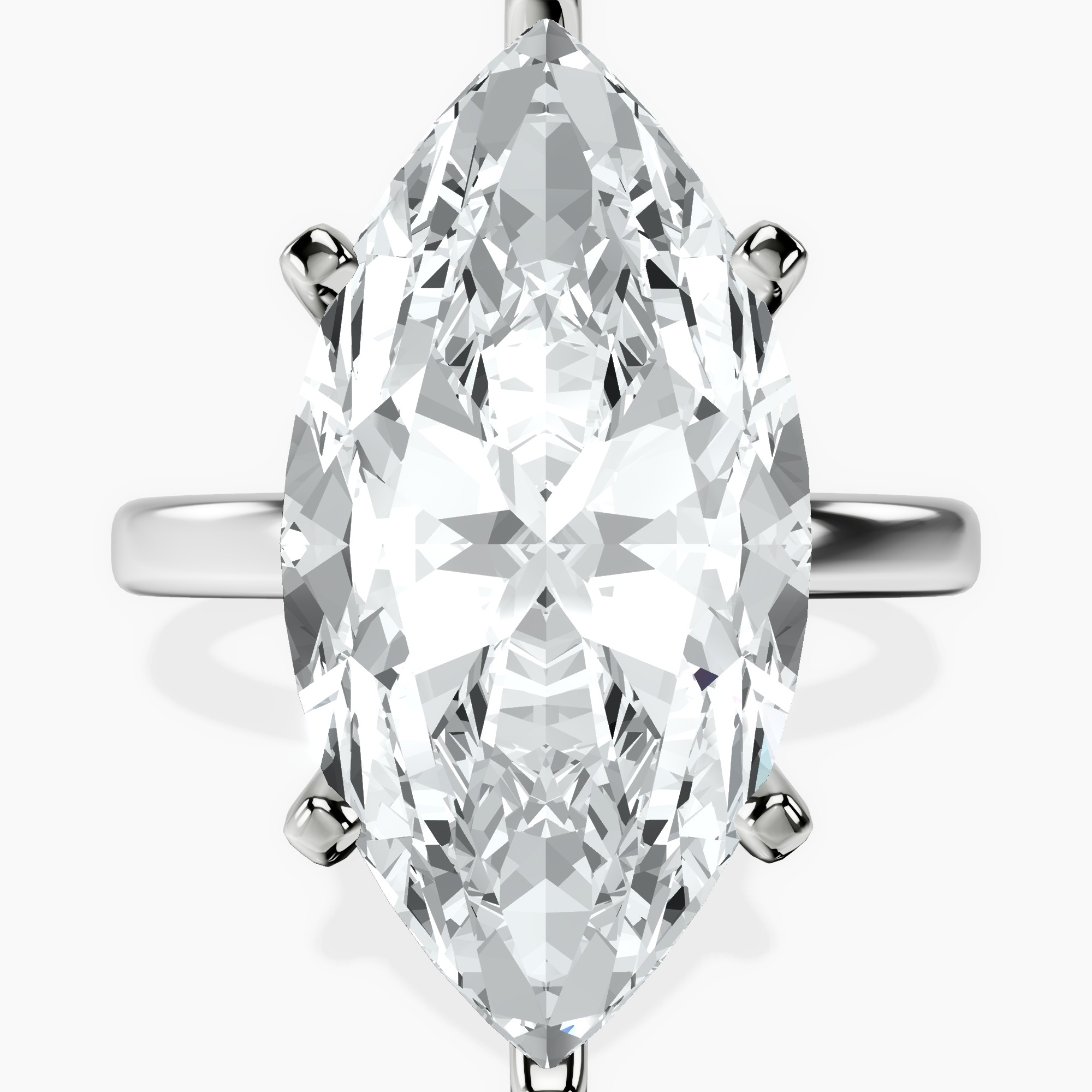 Platinum Four Prong Solitaire 2mm Lab Diamond Ring front image