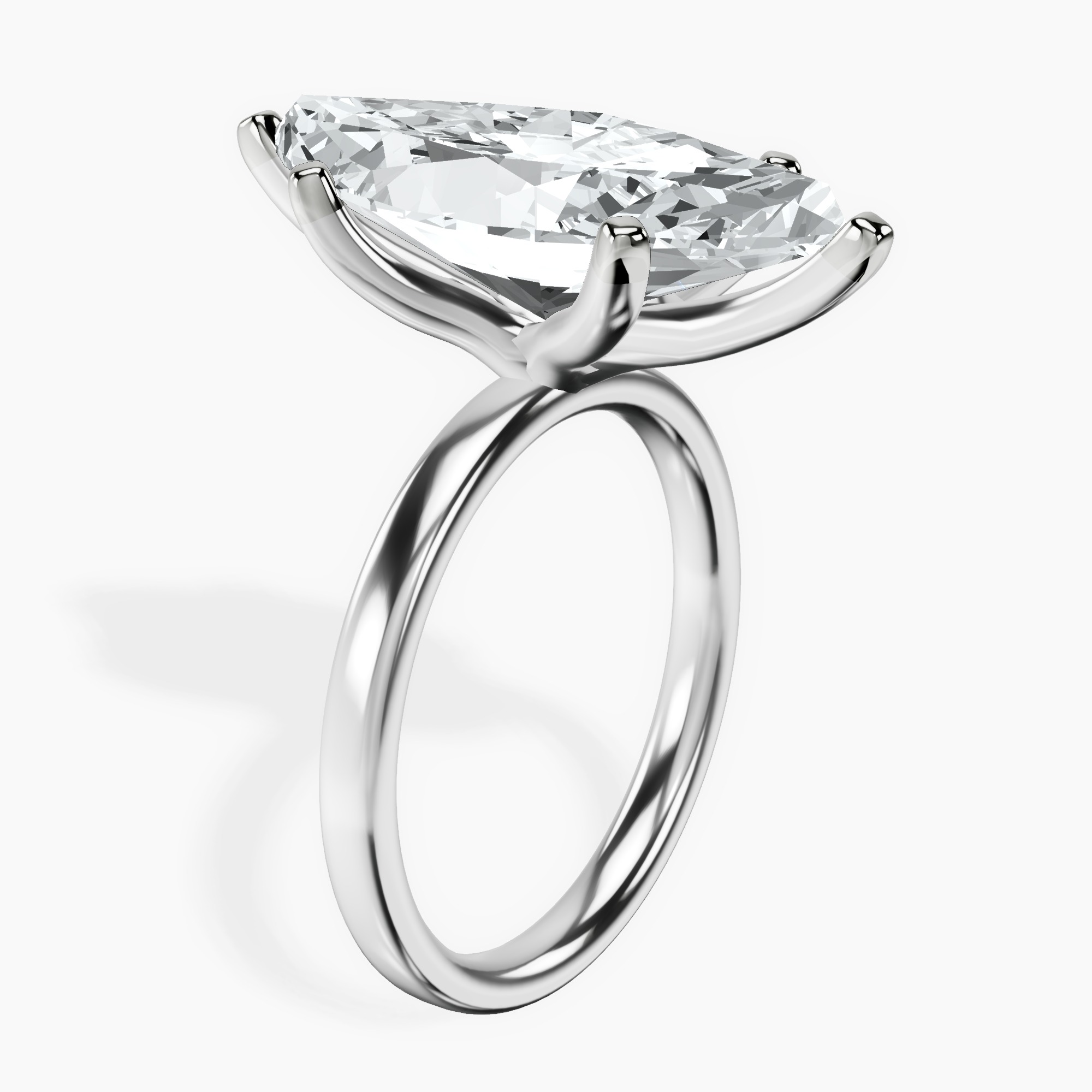 Platinum Four Prong Solitaire 2mm Lab Diamond Ring standing product image one