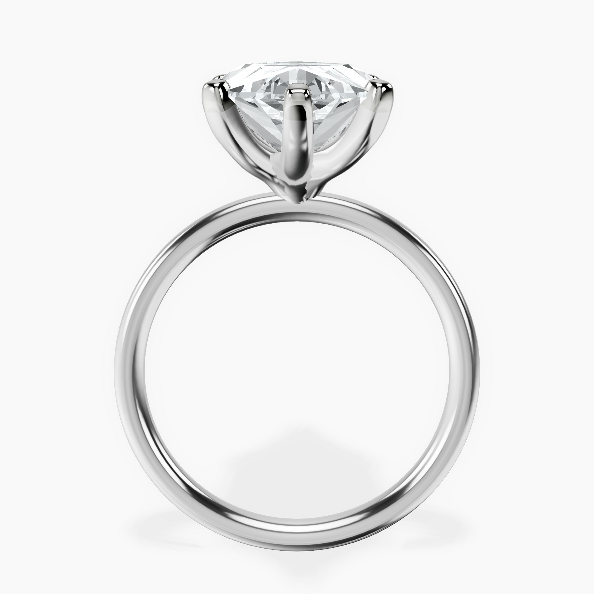 Platinum Four Prong Solitaire 2mm Lab Diamond Ring side right image one