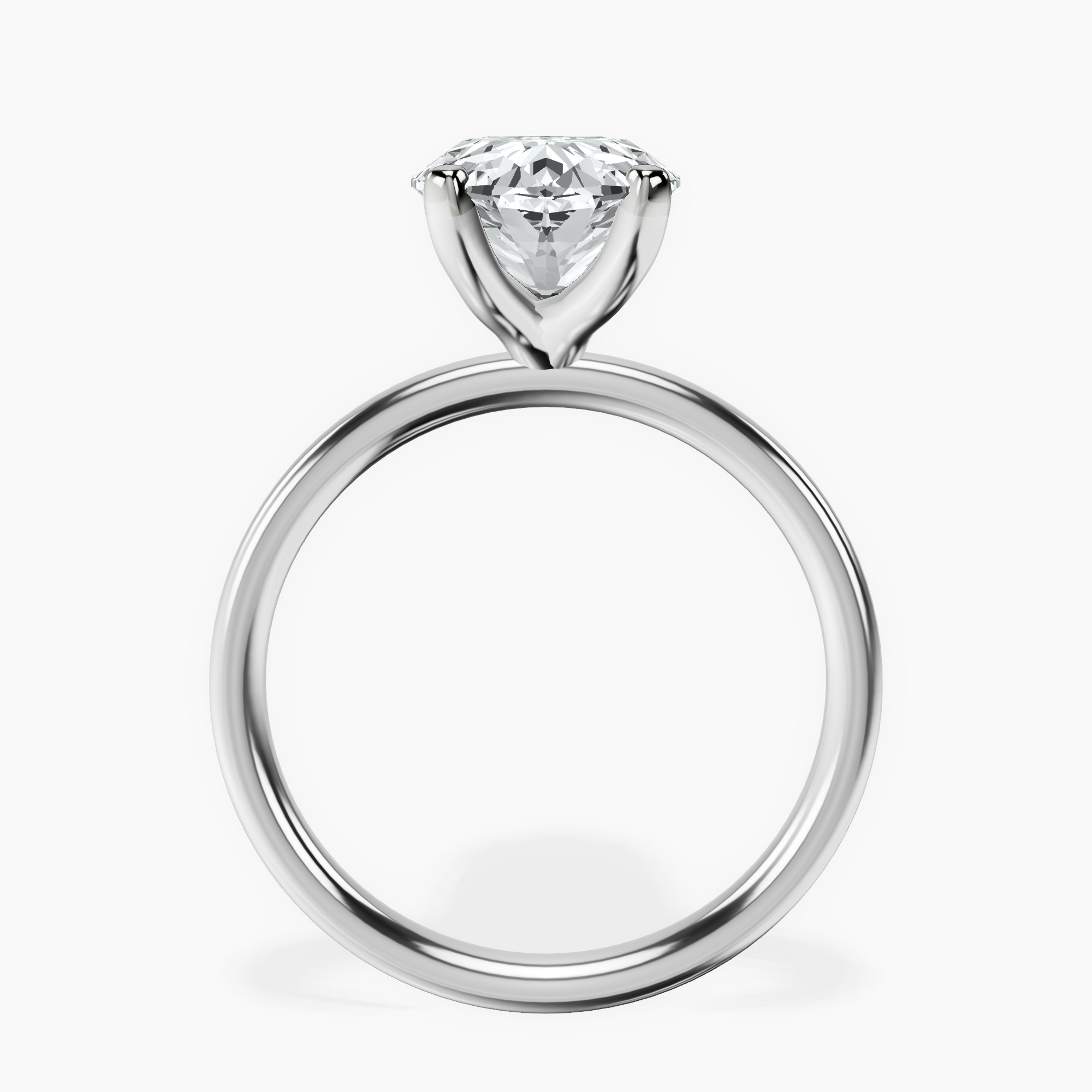 3.85 ct. oval Four Prong Ring in platinum side right image one