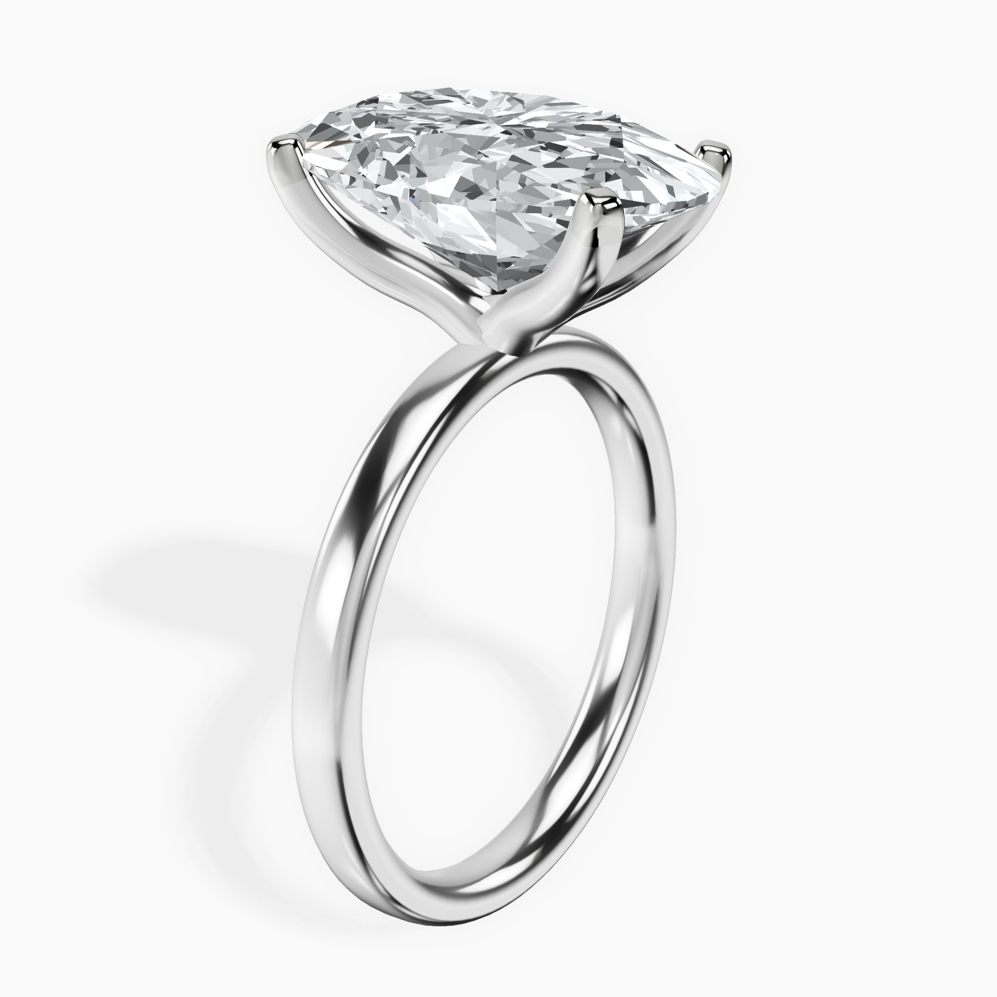 Platinum Four Prong Solitaire 2mm Lab Diamond Ring standing product image one