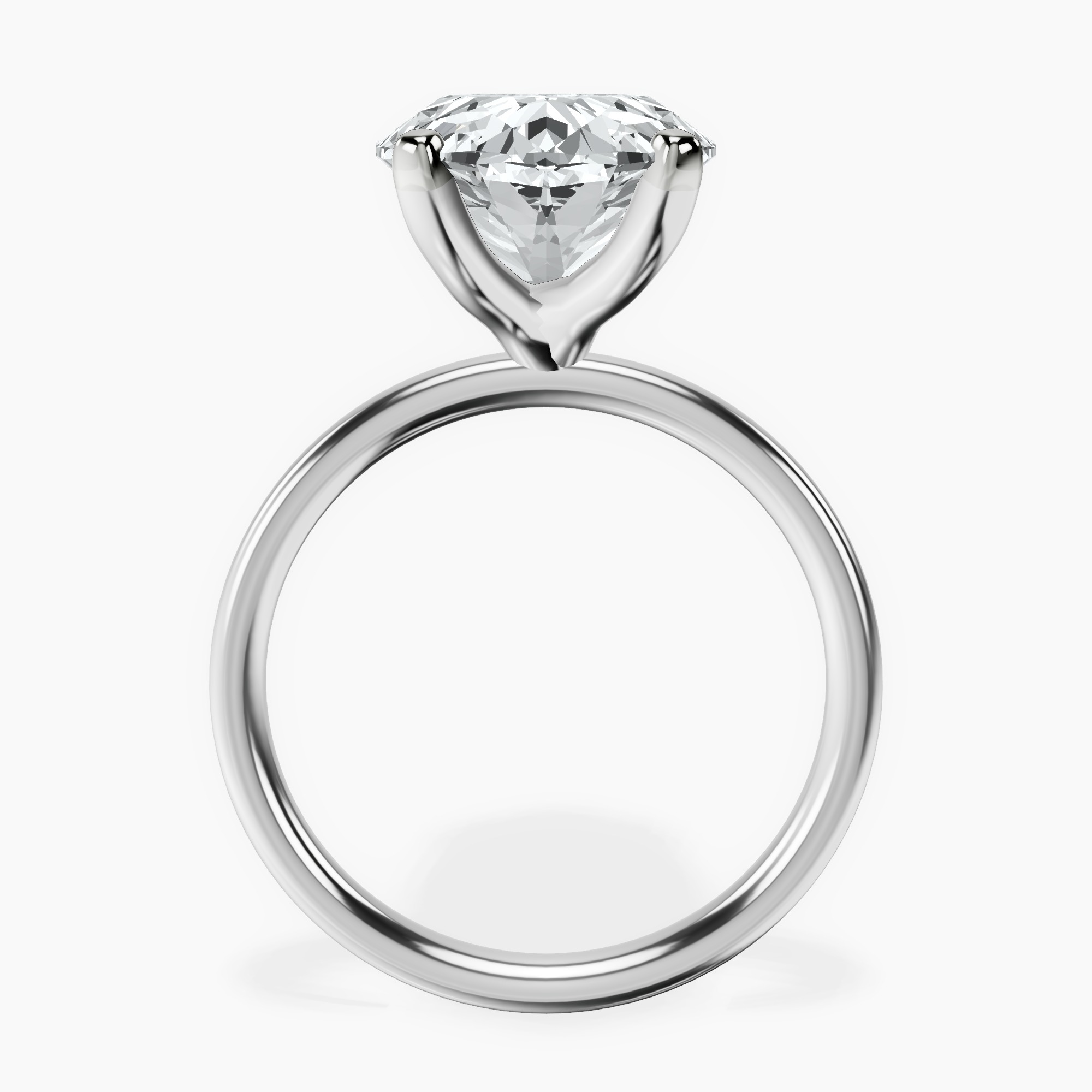 Platinum Four Prong Solitaire 2mm Lab Diamond Ring side right image one