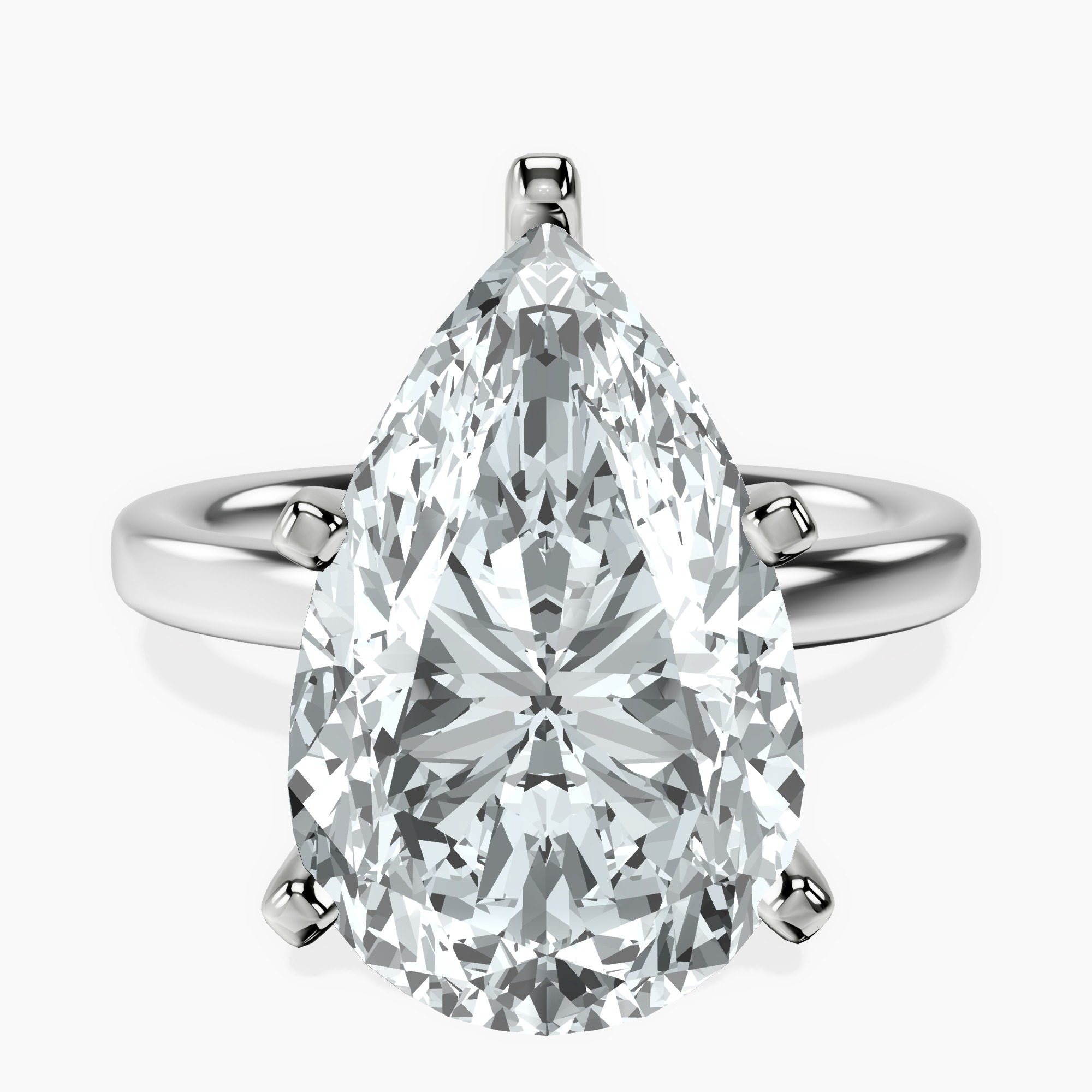 Platinum Four Prong Solitaire 2mm Lab Diamond Ring front image