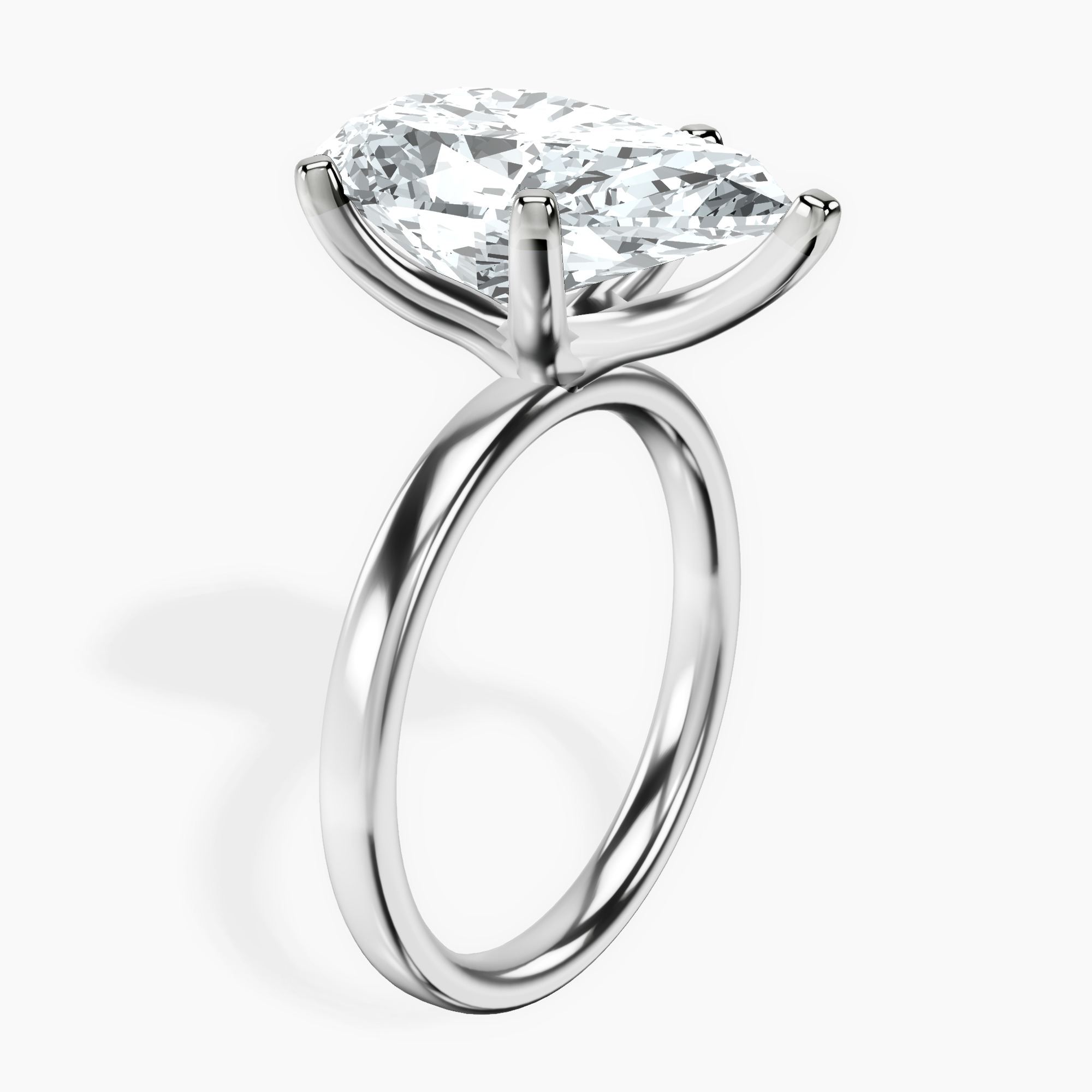 Platinum Four Prong Solitaire 2mm Lab Diamond Ring standing product image one