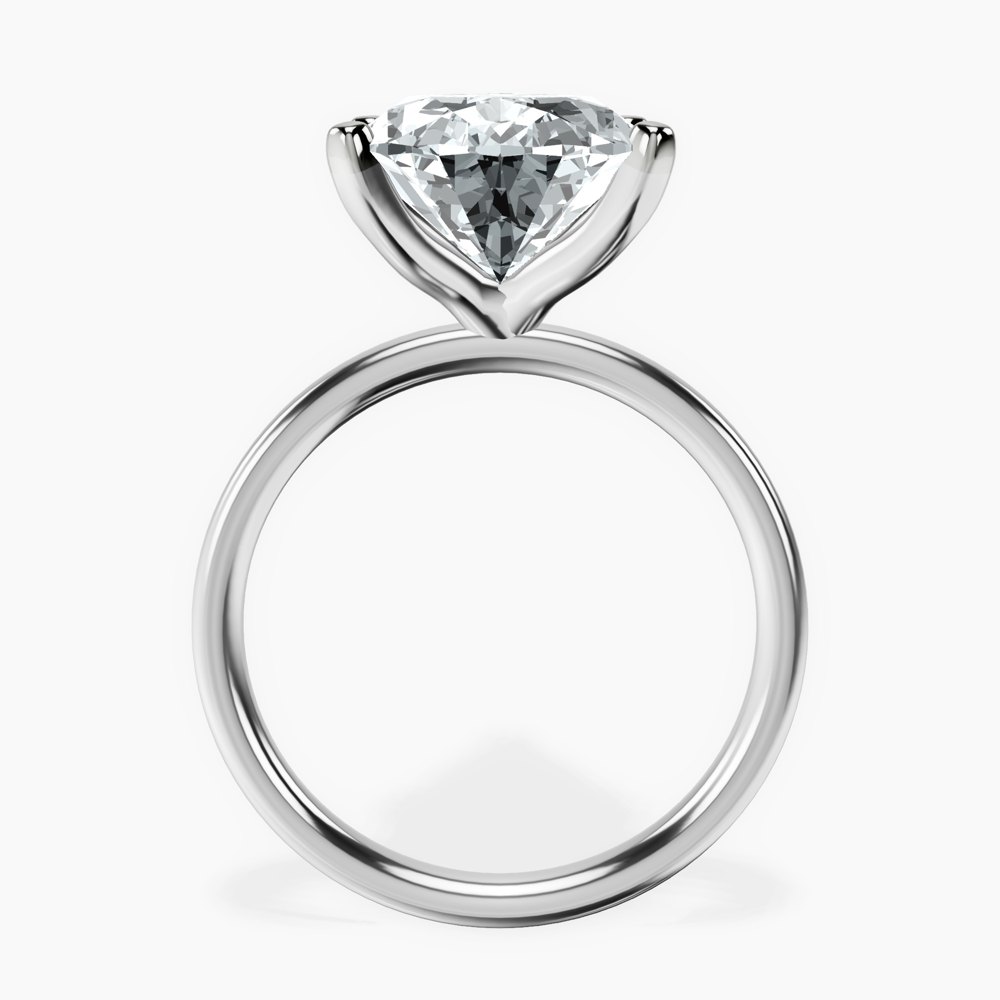 Platinum Four Prong Solitaire 2mm Lab Diamond Ring side right image one