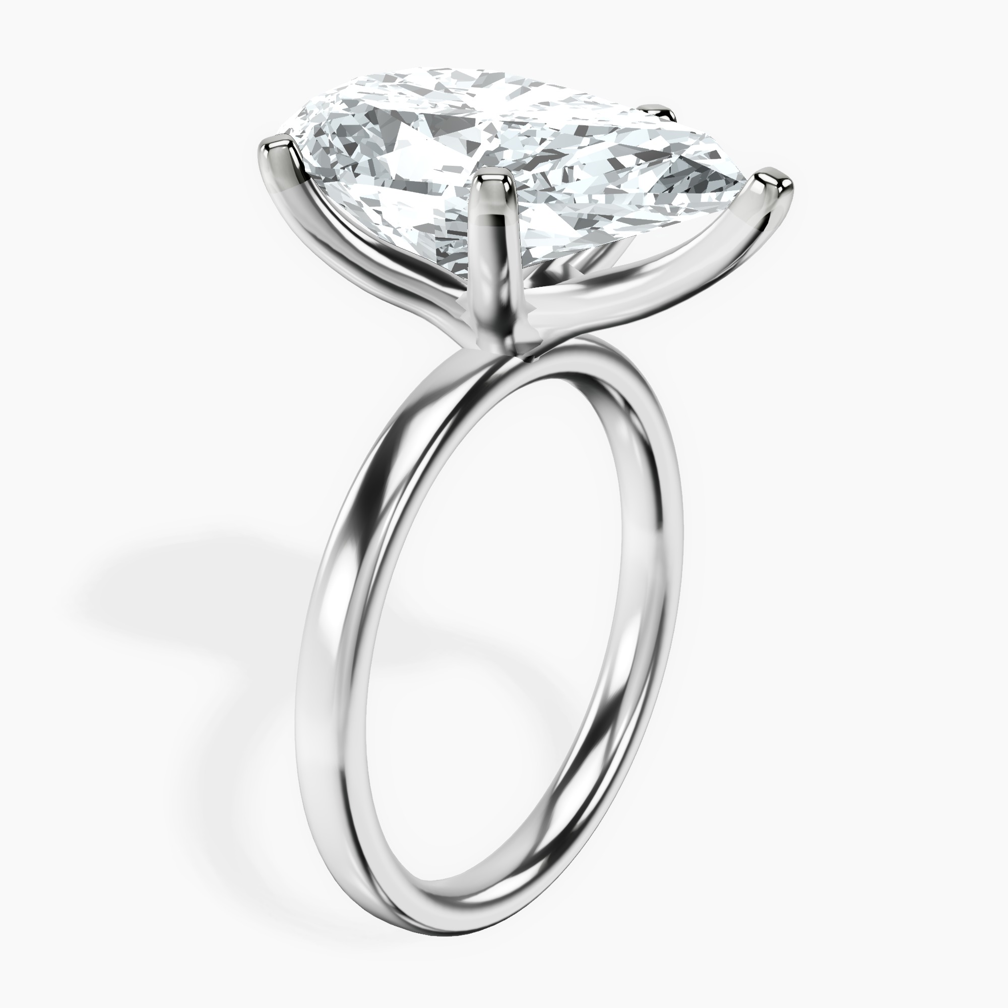 10kt White Gold Four Prong Solitaire 2mm Lab Diamond Ring standing product image one