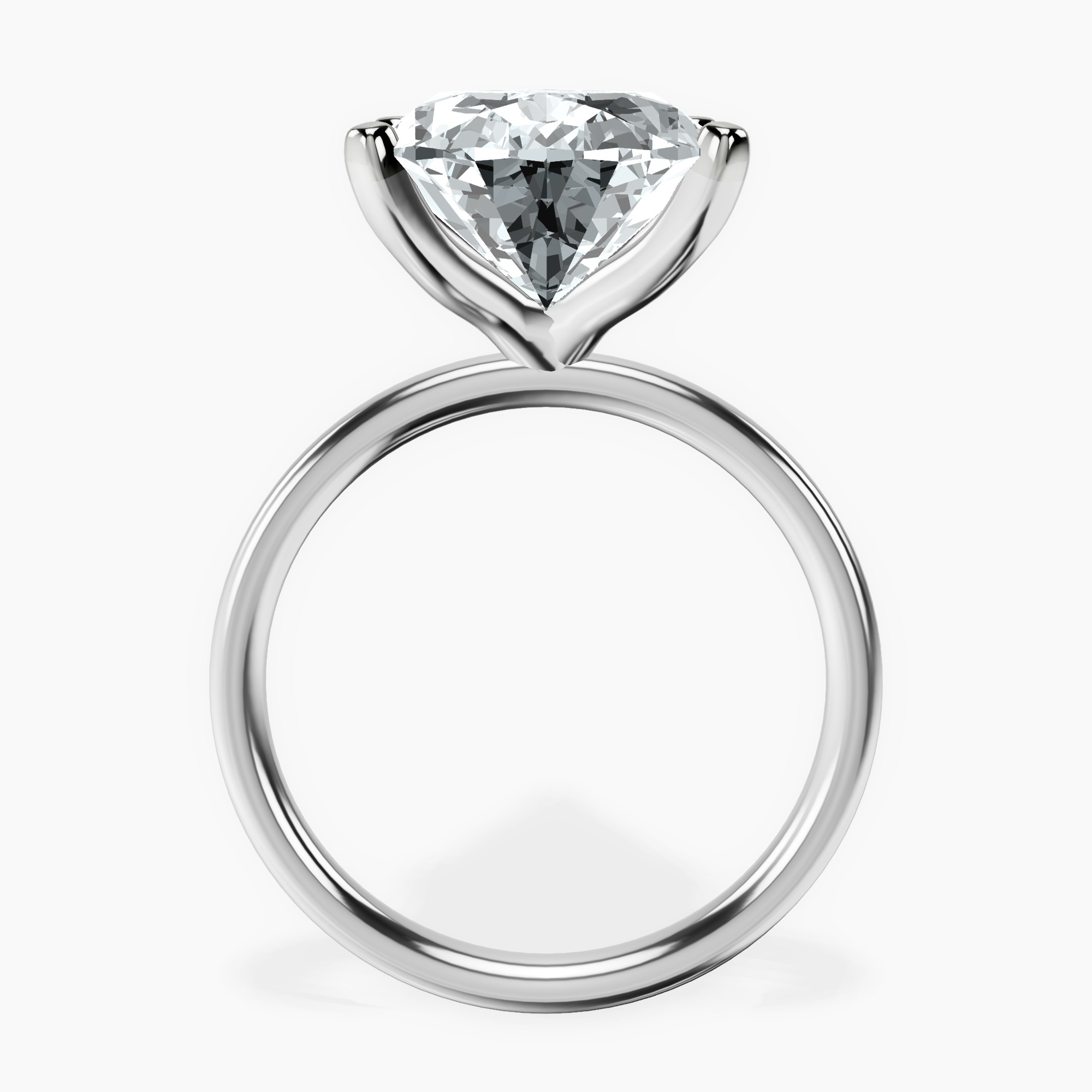 10kt White Gold Four Prong Solitaire 2mm Lab Diamond Ring side right image one