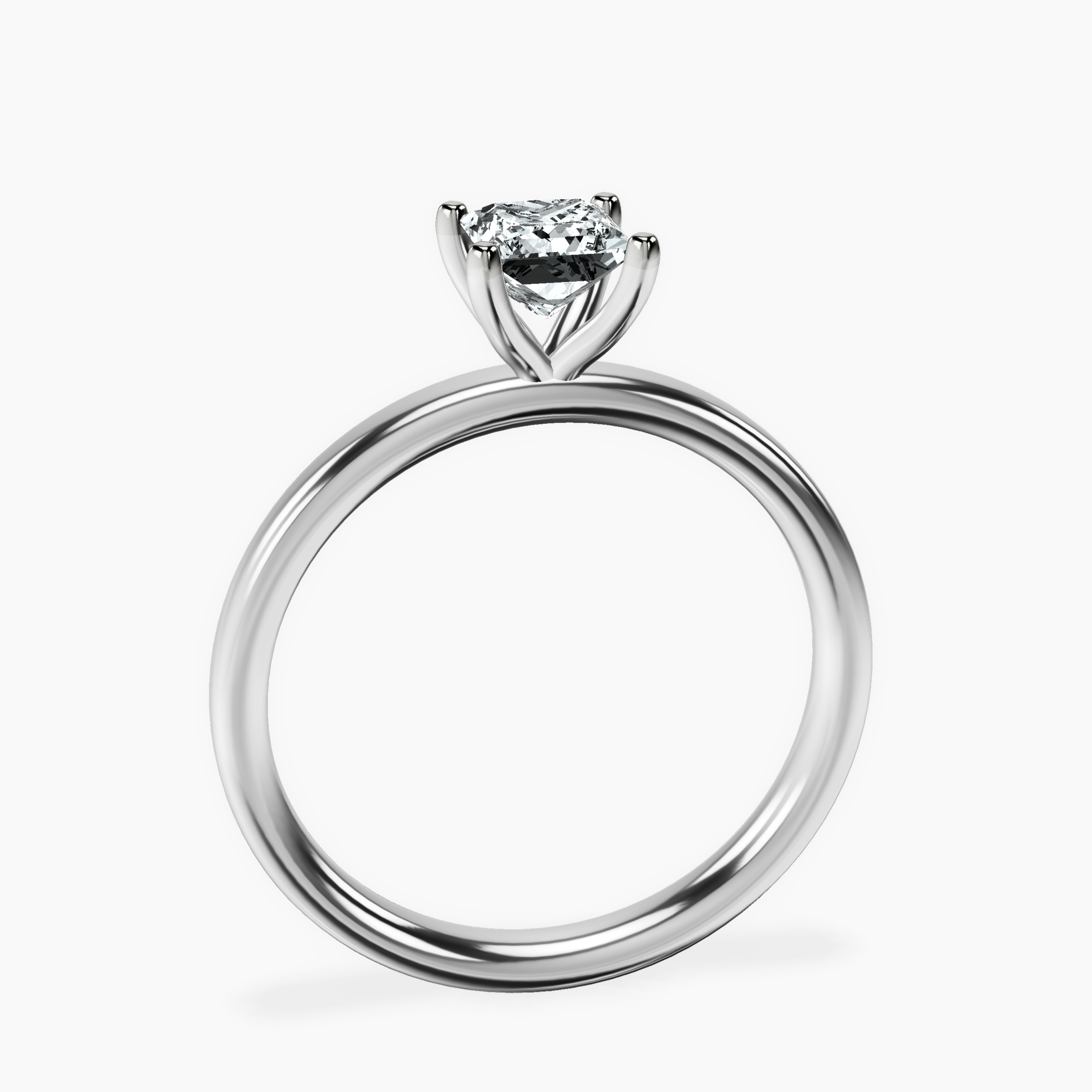 Platinum Four Prong Solitaire 2mm Lab Diamond Ring side right image one