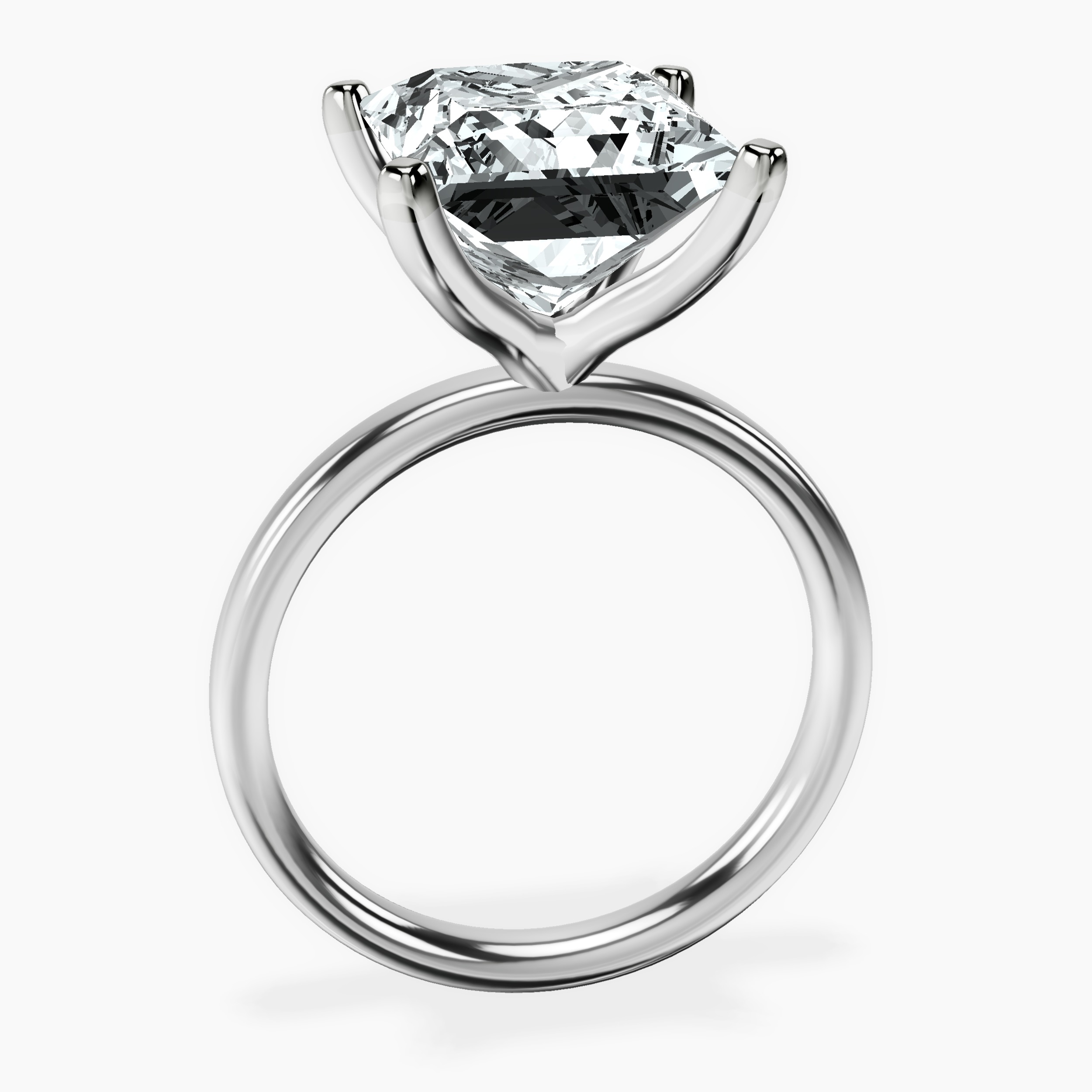 Platinum Four Prong Solitaire 2mm Lab Diamond Ring side right image one