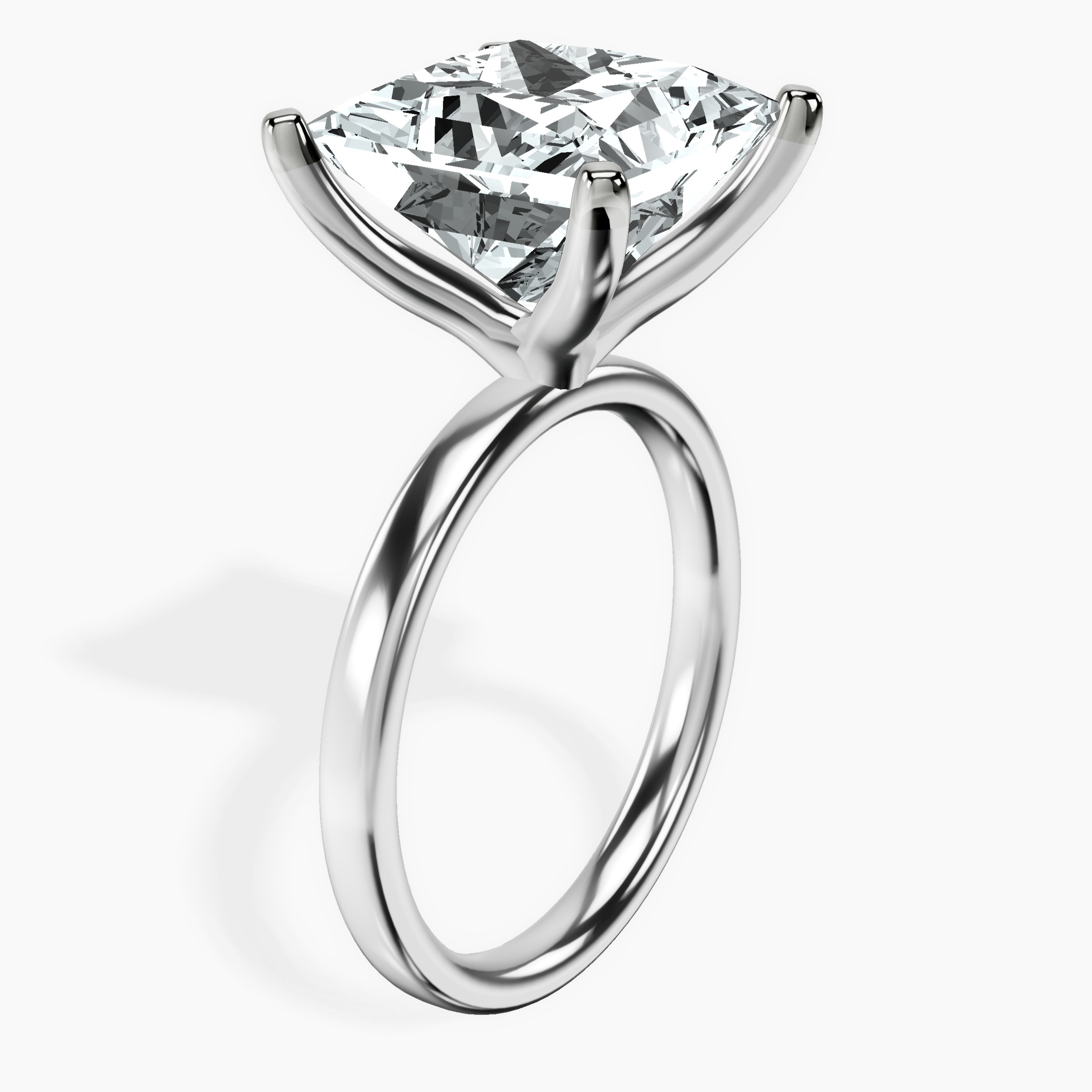 Platinum Four Prong Solitaire 2mm Lab Diamond Ring standing product image one