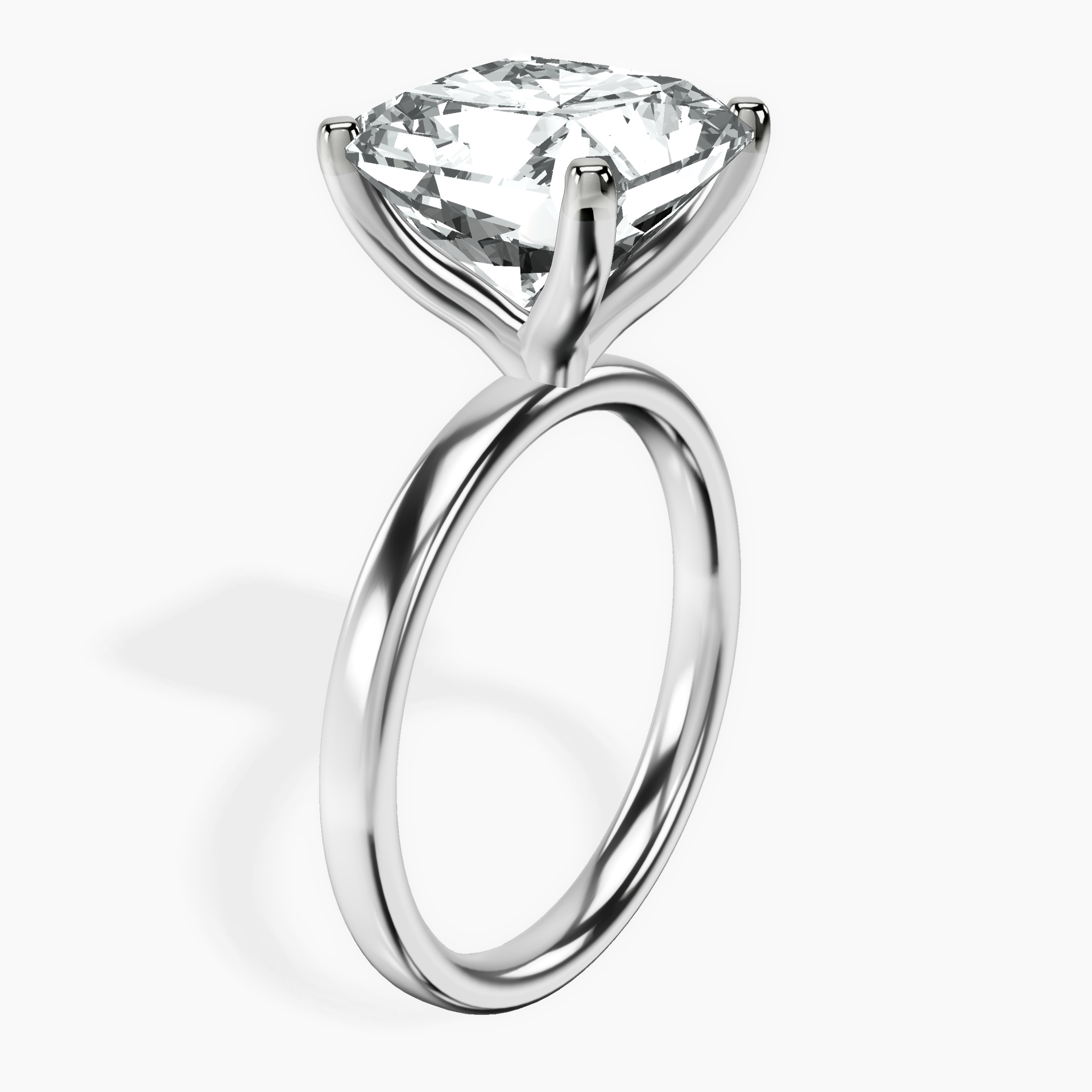 Platinum Four Prong Solitaire 2mm Lab Diamond Ring standing product image one