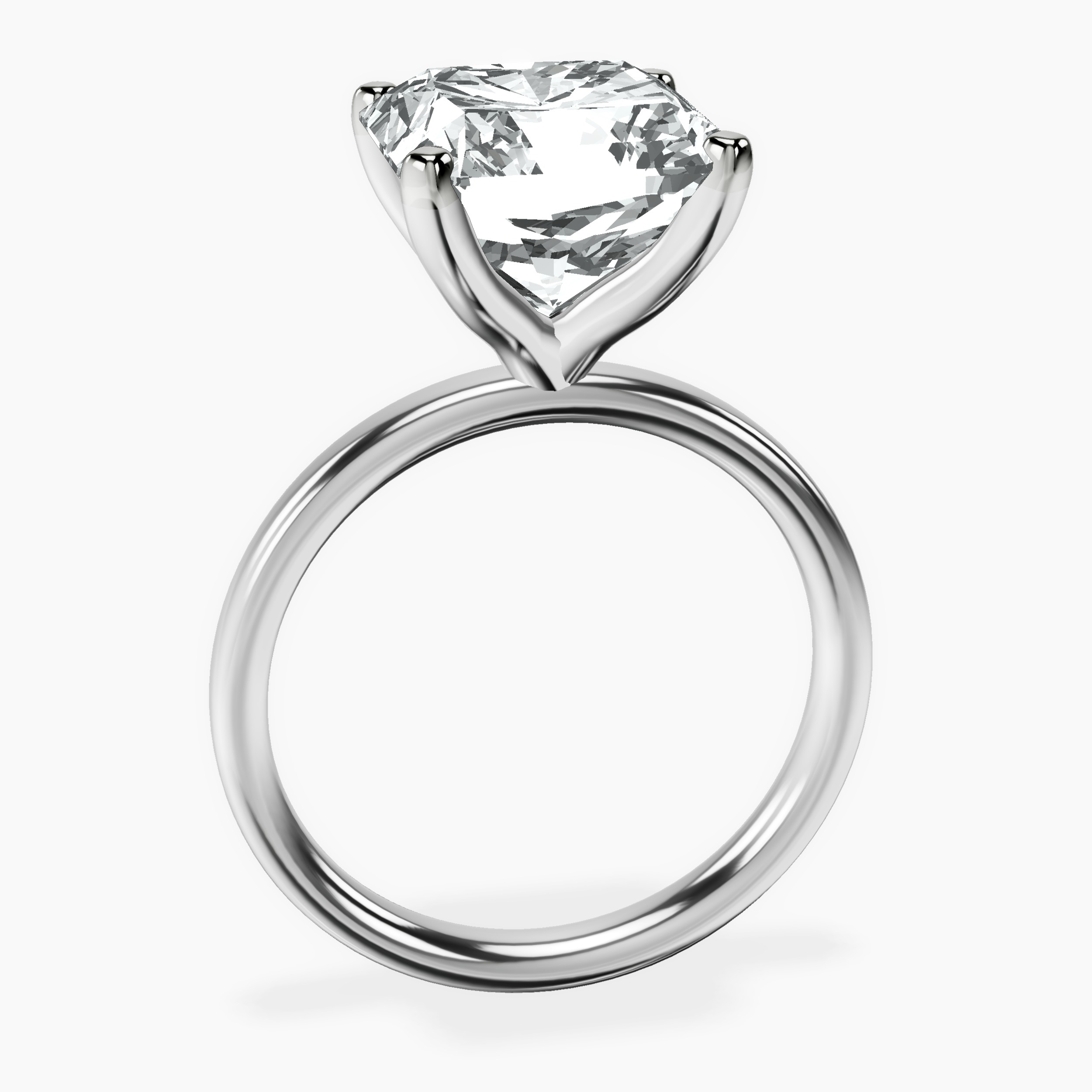 Platinum Four Prong Solitaire 2mm Lab Diamond Ring side right image one
