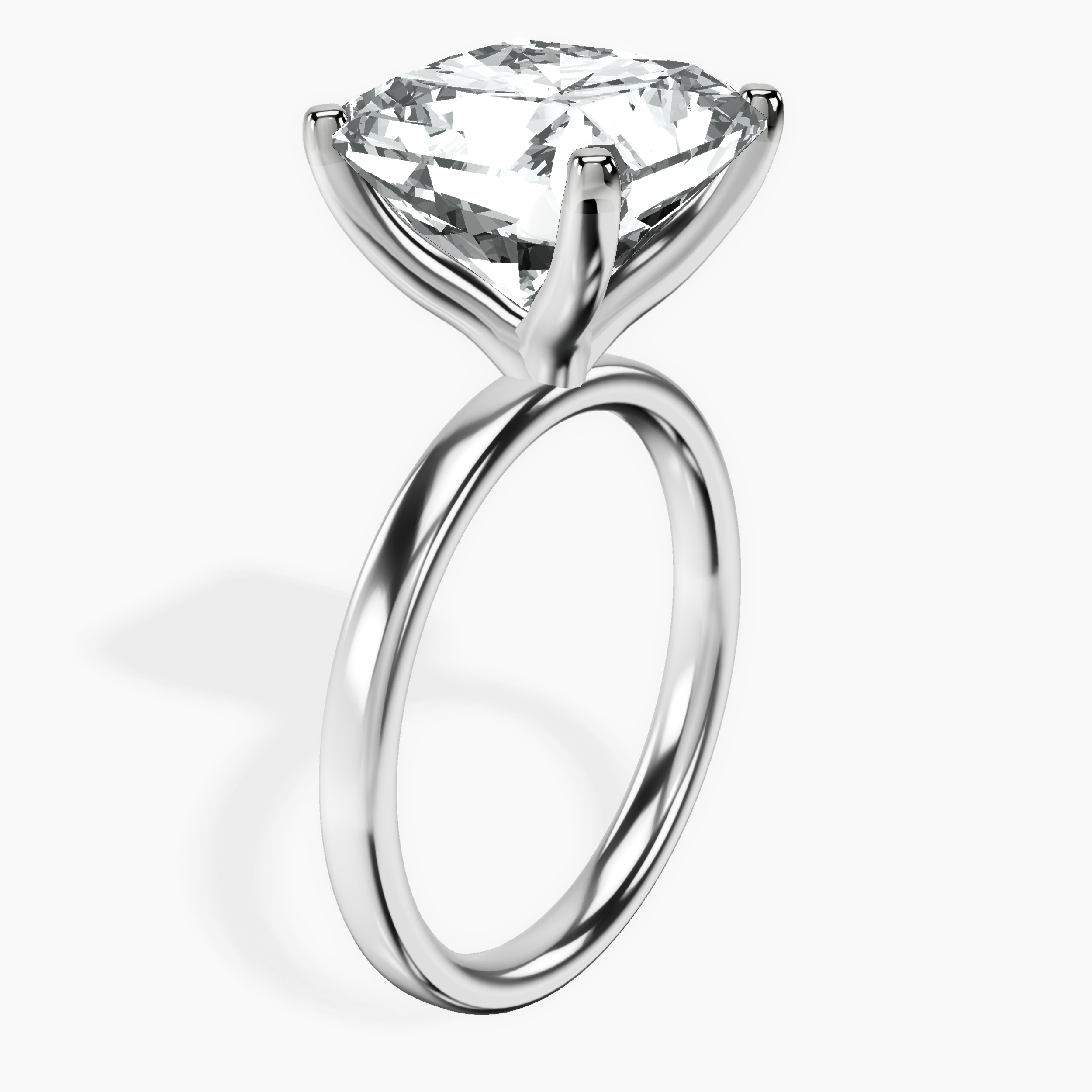 Platinum Four Prong Solitaire 2mm Lab Diamond Ring standing product image one