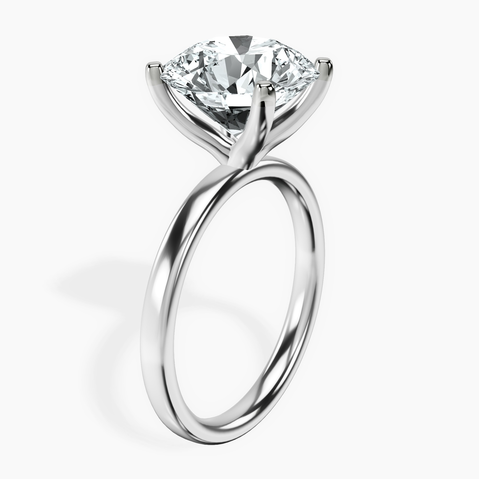 10kt White Gold Four Prong Solitaire 2mm Lab Diamond Ring standing product image one