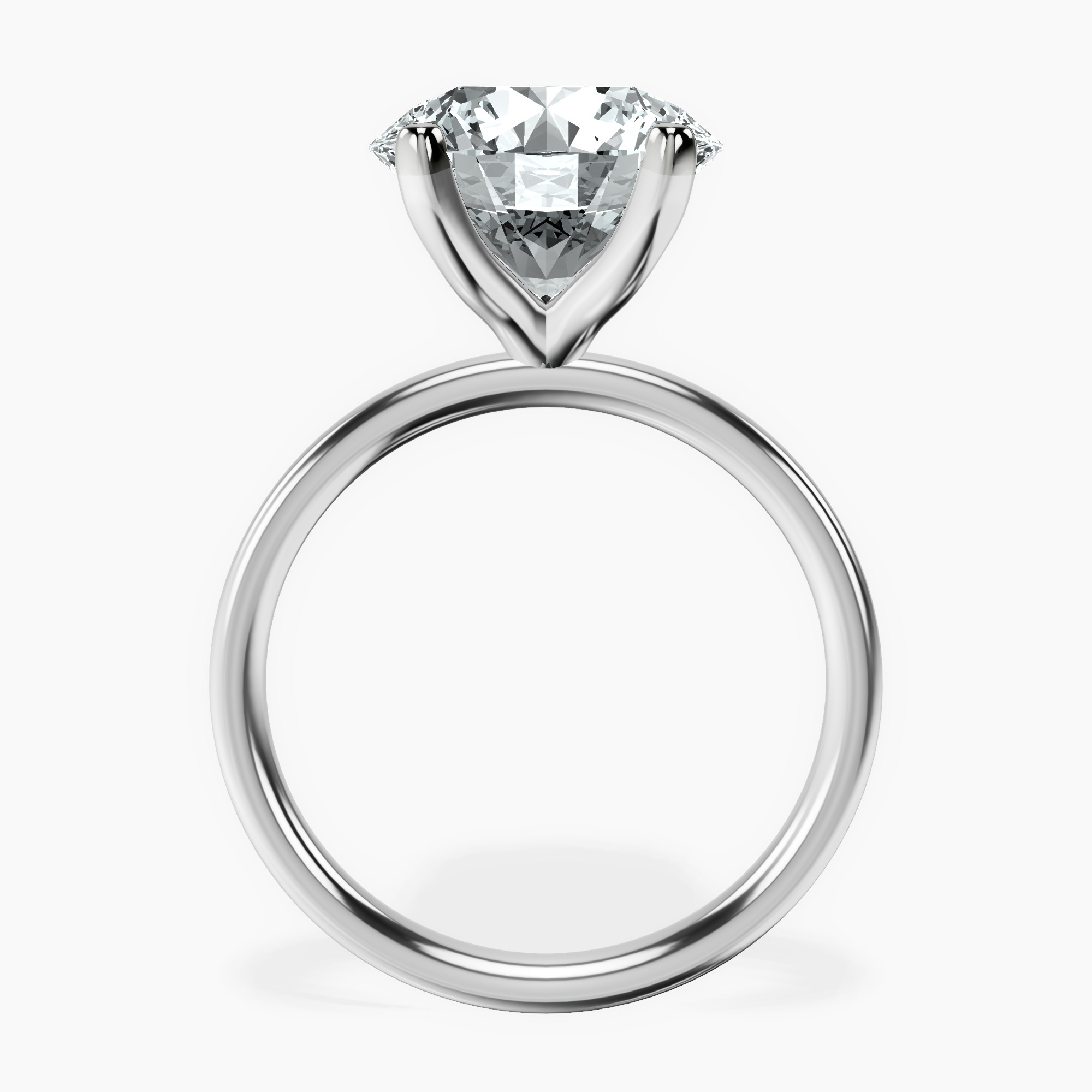 10kt White Gold Four Prong Solitaire 2mm Lab Diamond Ring side right image one