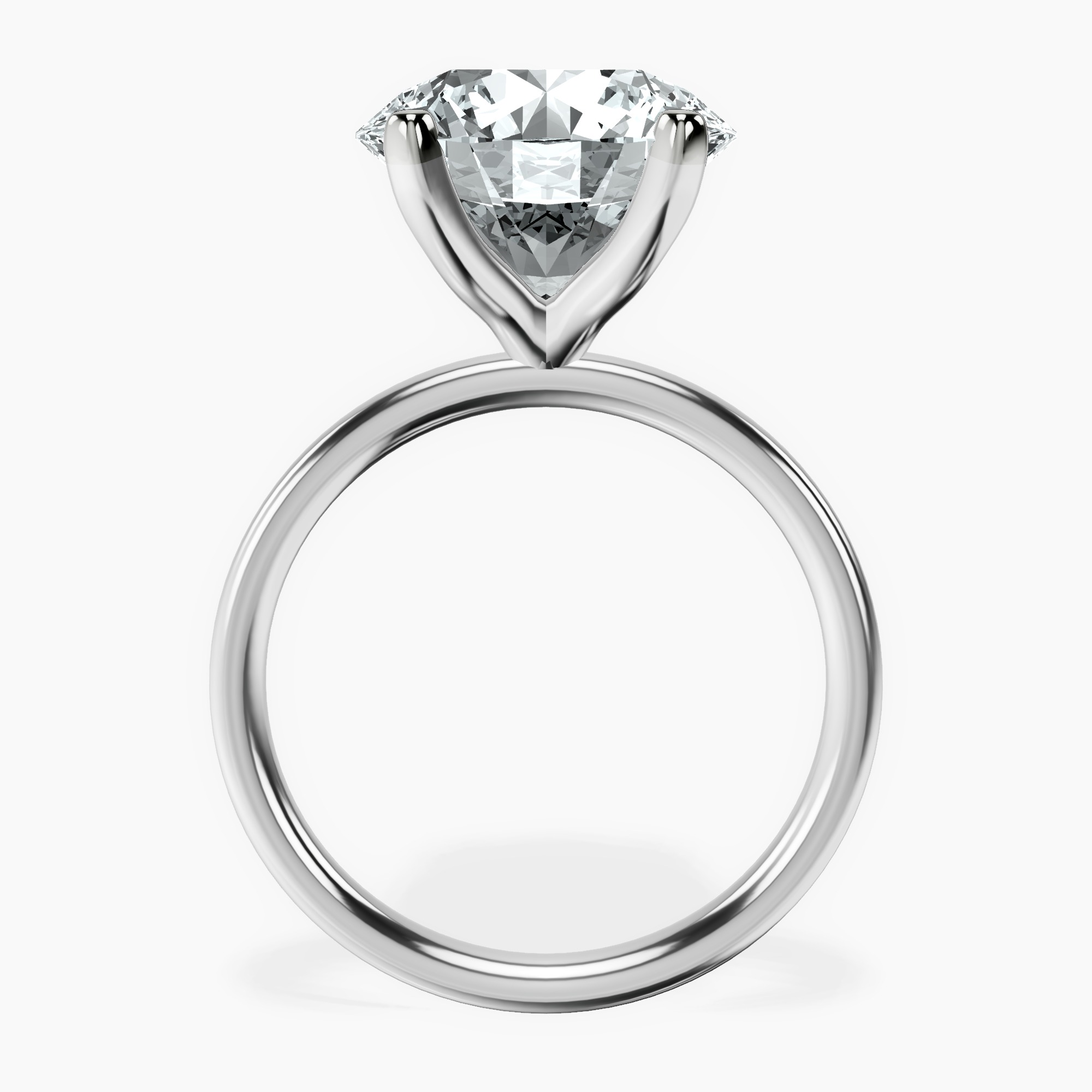 Platinum Four Prong Solitaire 2mm Lab Diamond Ring side right image one