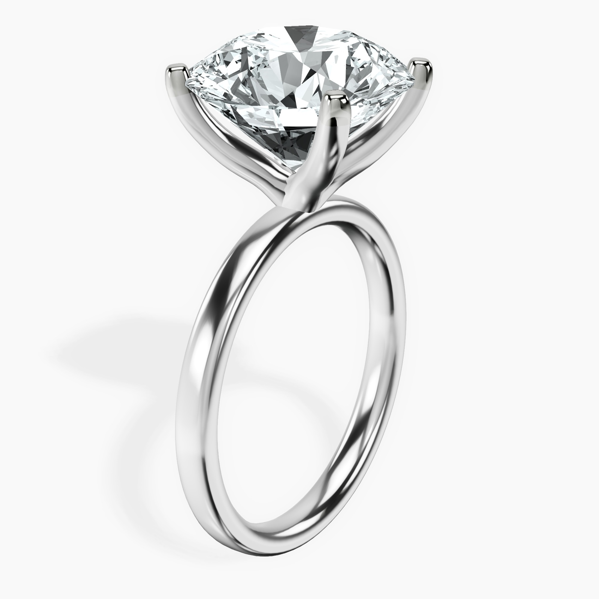 Platinum Four Prong Solitaire 2mm Lab Diamond Ring standing product image one