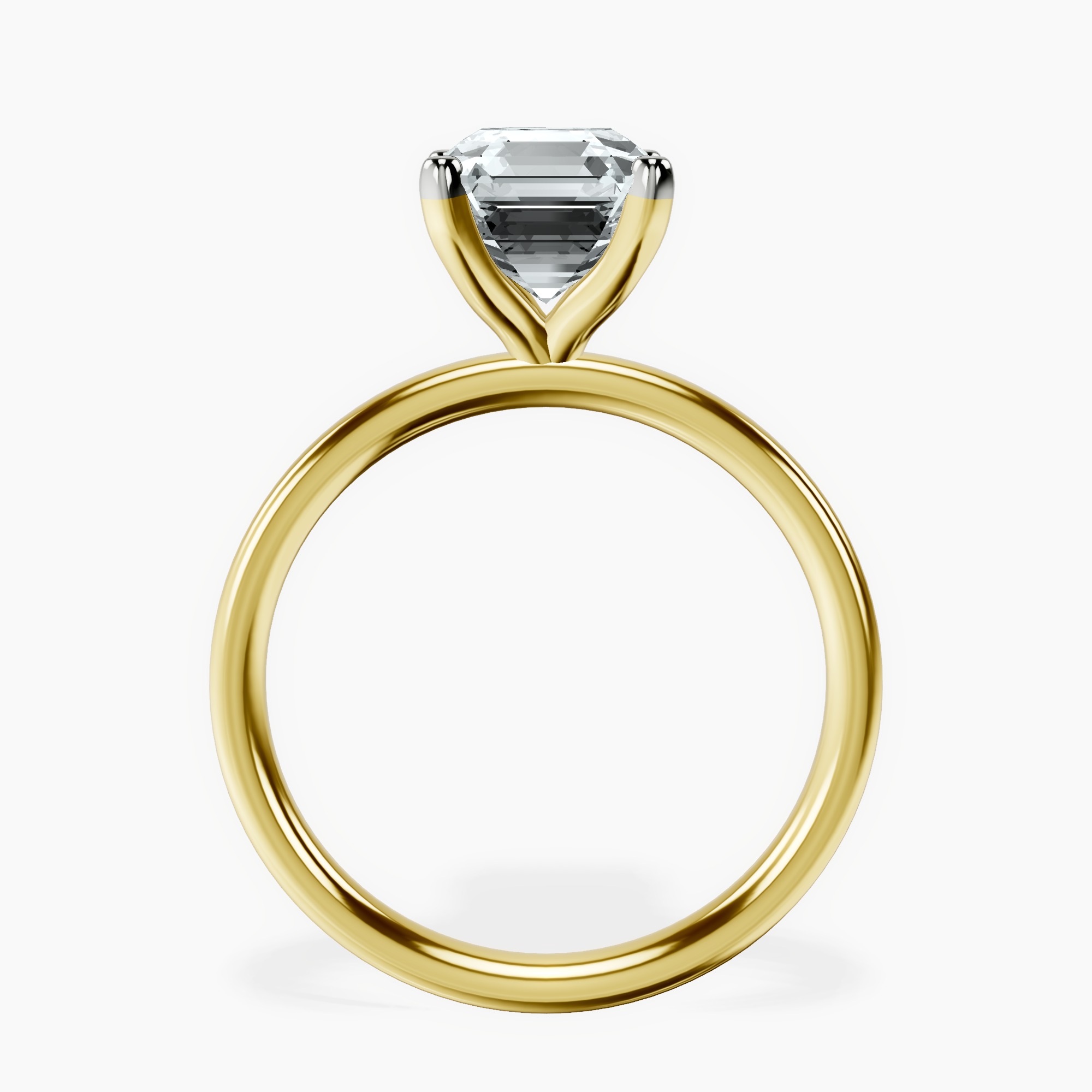 10kt Yellow Gold Four Prong Solitaire 2mm Lab Diamond Ring side right image one