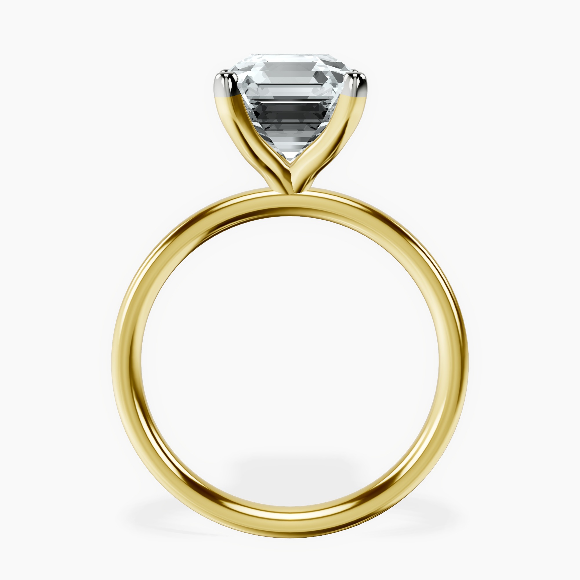 14kt Yellow Gold Four Prong Solitaire 2mm Lab Diamond Ring side right image one