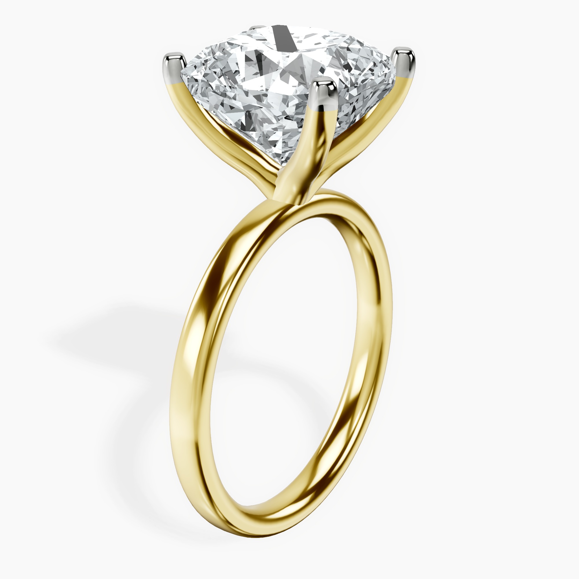 14kt Yellow Gold Four Prong Solitaire 2mm Lab Diamond Ring standing product image one
