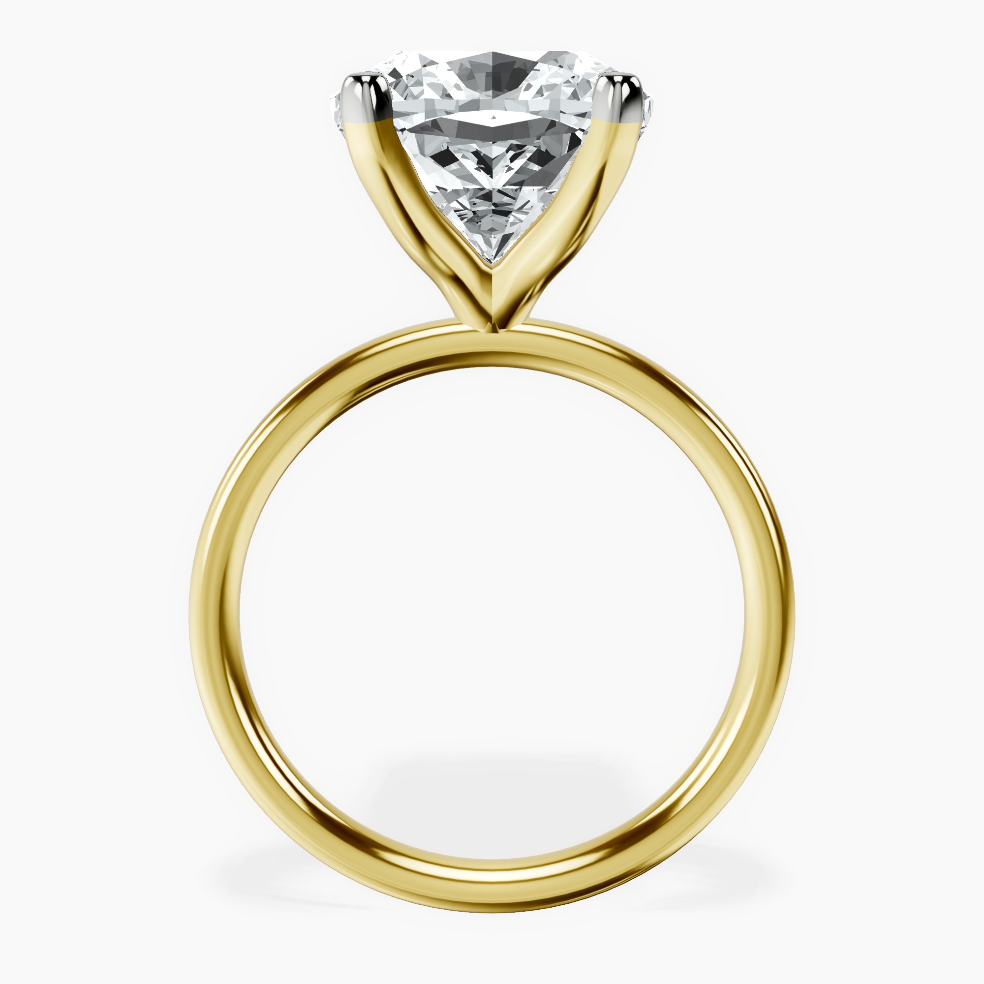 14kt Yellow Gold Four Prong Solitaire 2mm Lab Diamond Ring side right image one