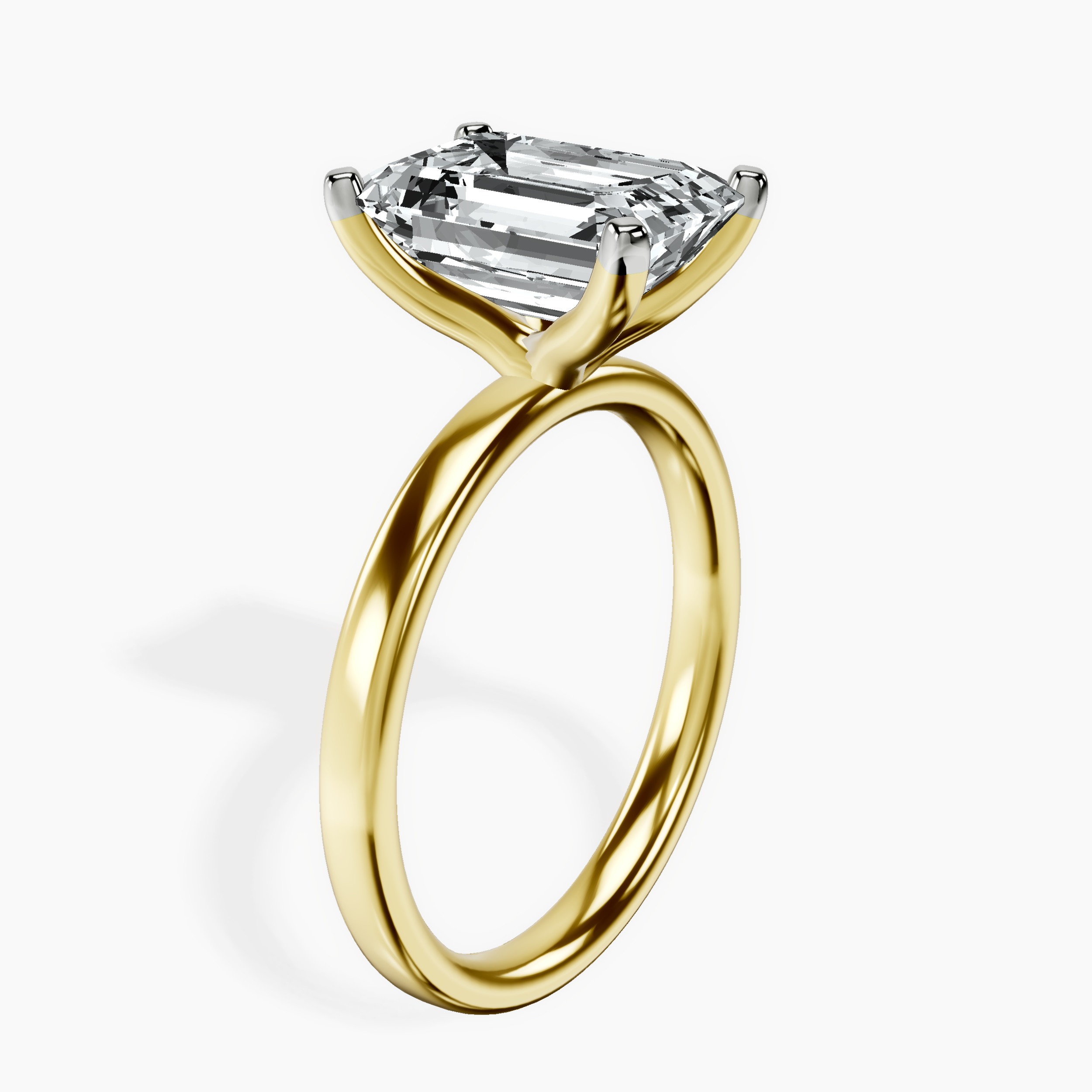 3.84 ct. emerald Four Prong Ring in 10kt yellow gold standing product image one