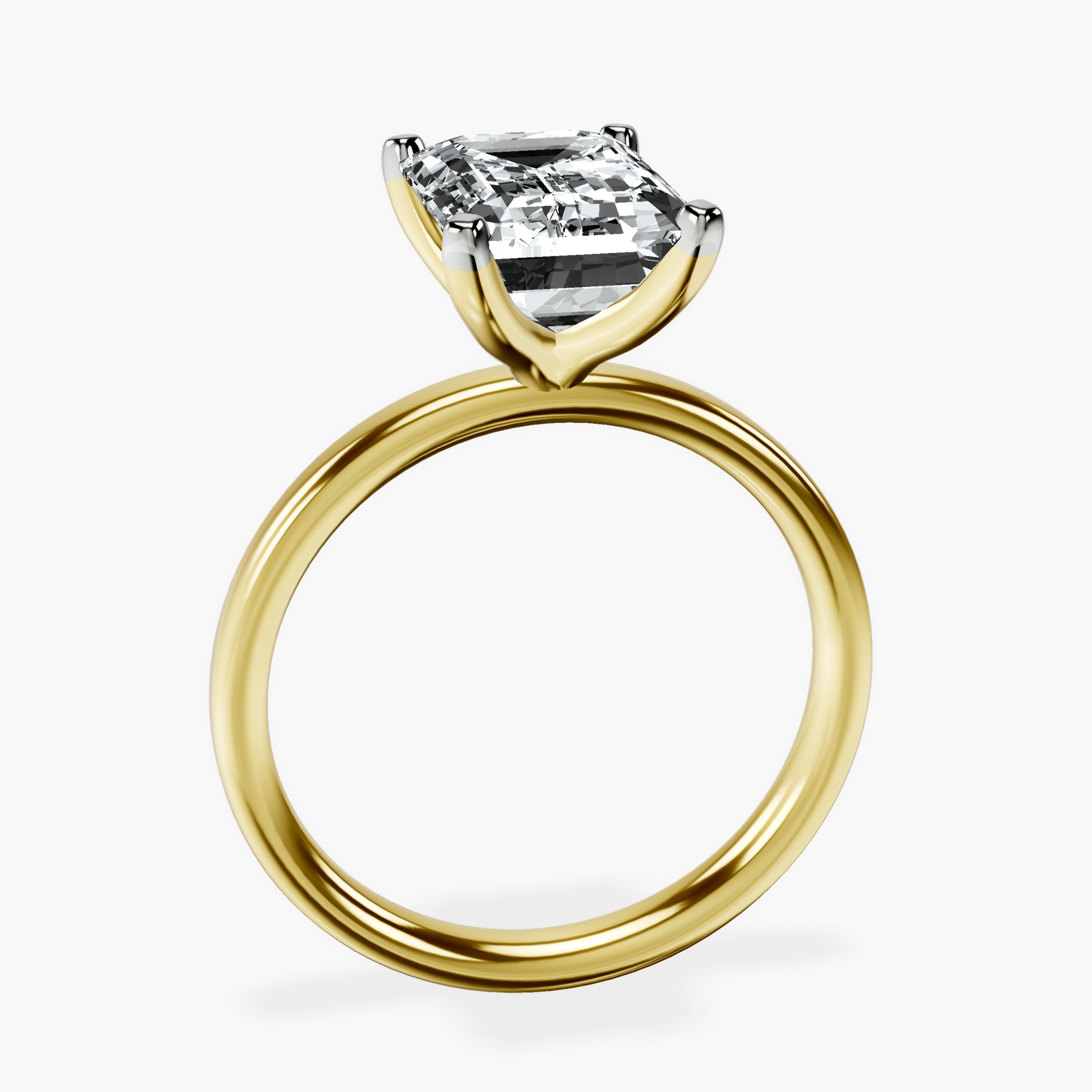 3.84 ct. emerald Four Prong Ring in 10kt yellow gold side right image one