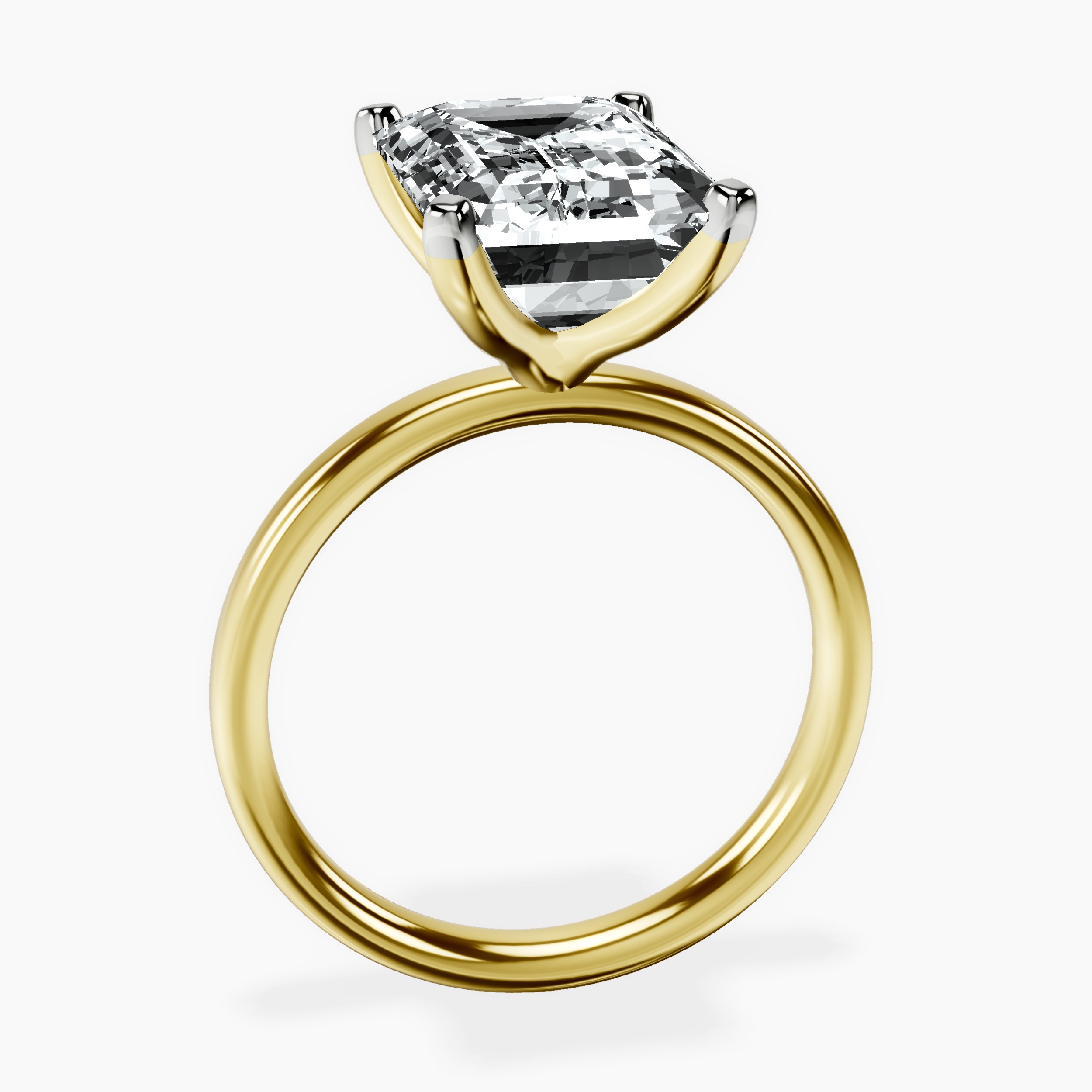 14kt Yellow Gold Four Prong Solitaire 2mm Lab Diamond Ring side right image one