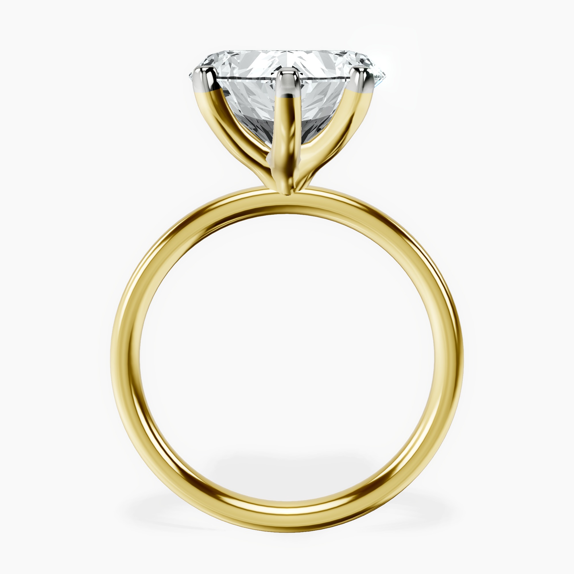 18kt Yellow Gold Four Prong Solitaire 2mm Lab Diamond Ring side right image one