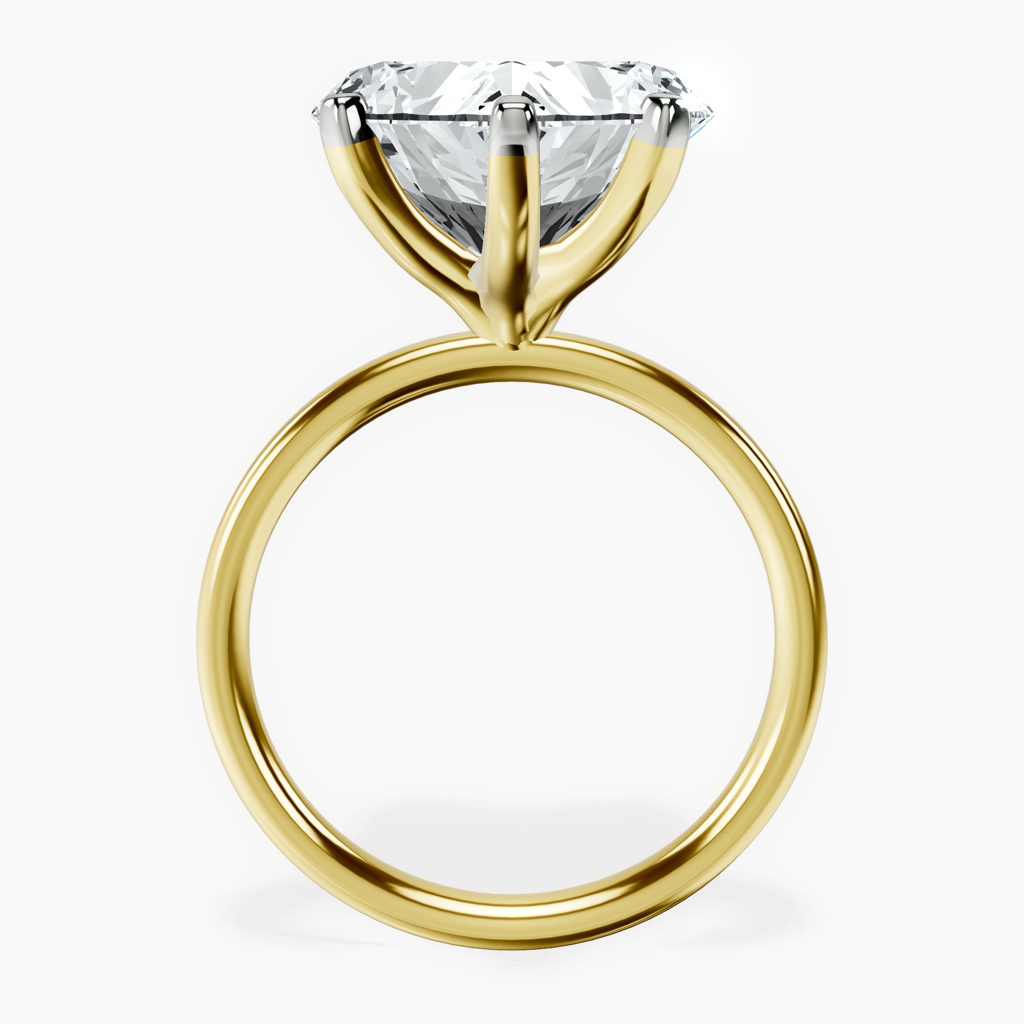 14kt Yellow Gold Four Prong Solitaire 2mm Lab Diamond Ring side right image one