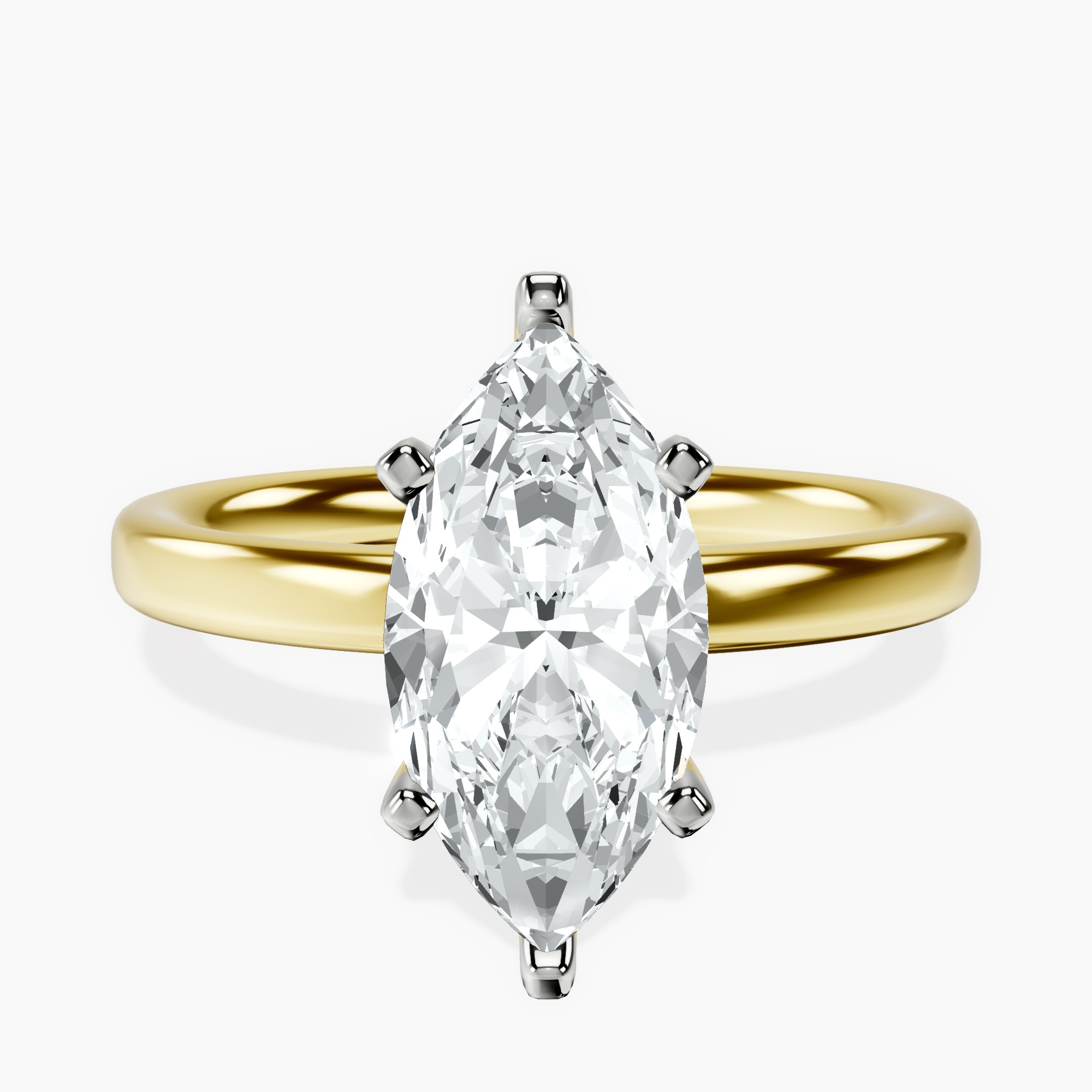 10kt Yellow Gold Four Prong Solitaire 2mm Lab Diamond Ring rtr top
