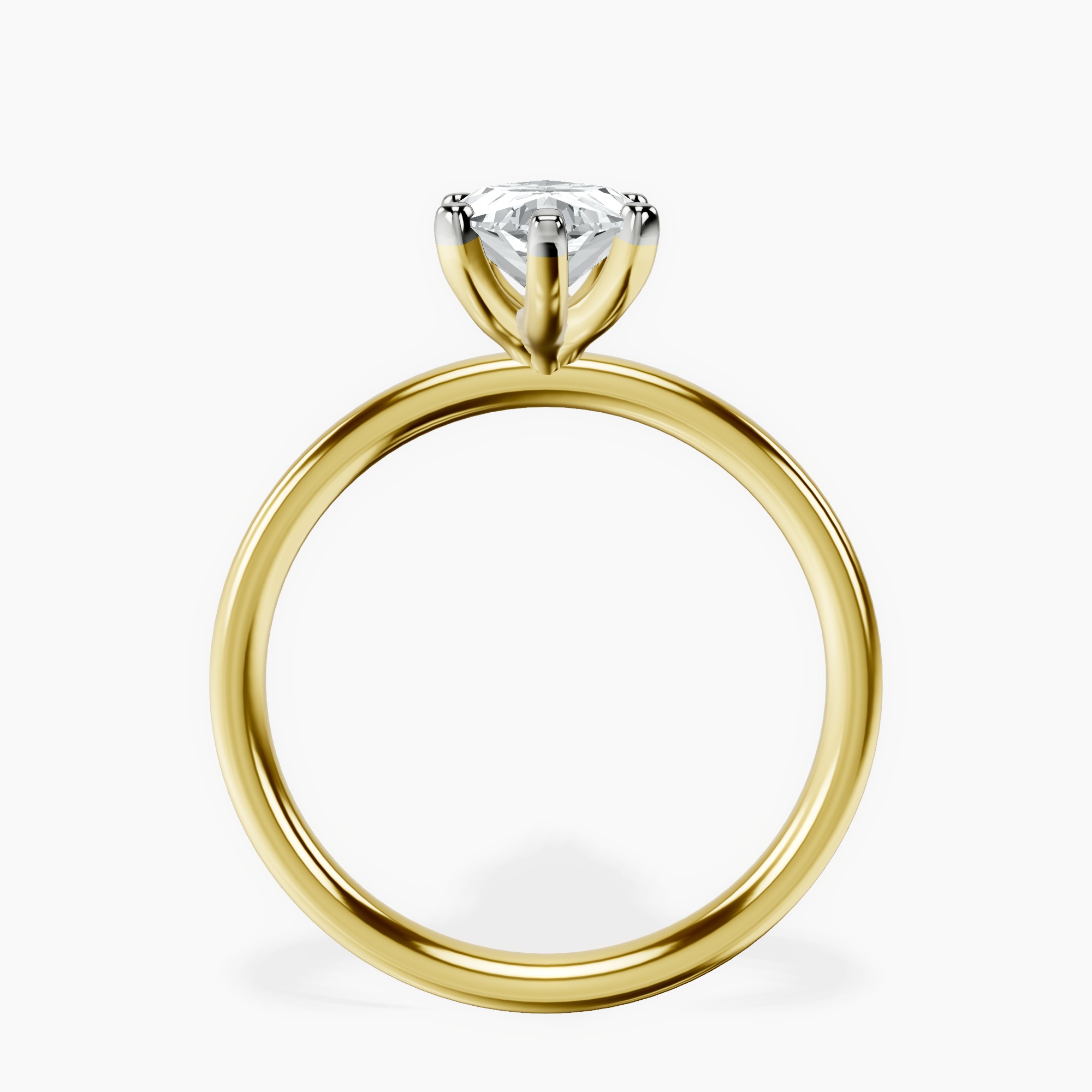 10kt Yellow Gold Four Prong Solitaire 2mm Lab Diamond Ring side right image one