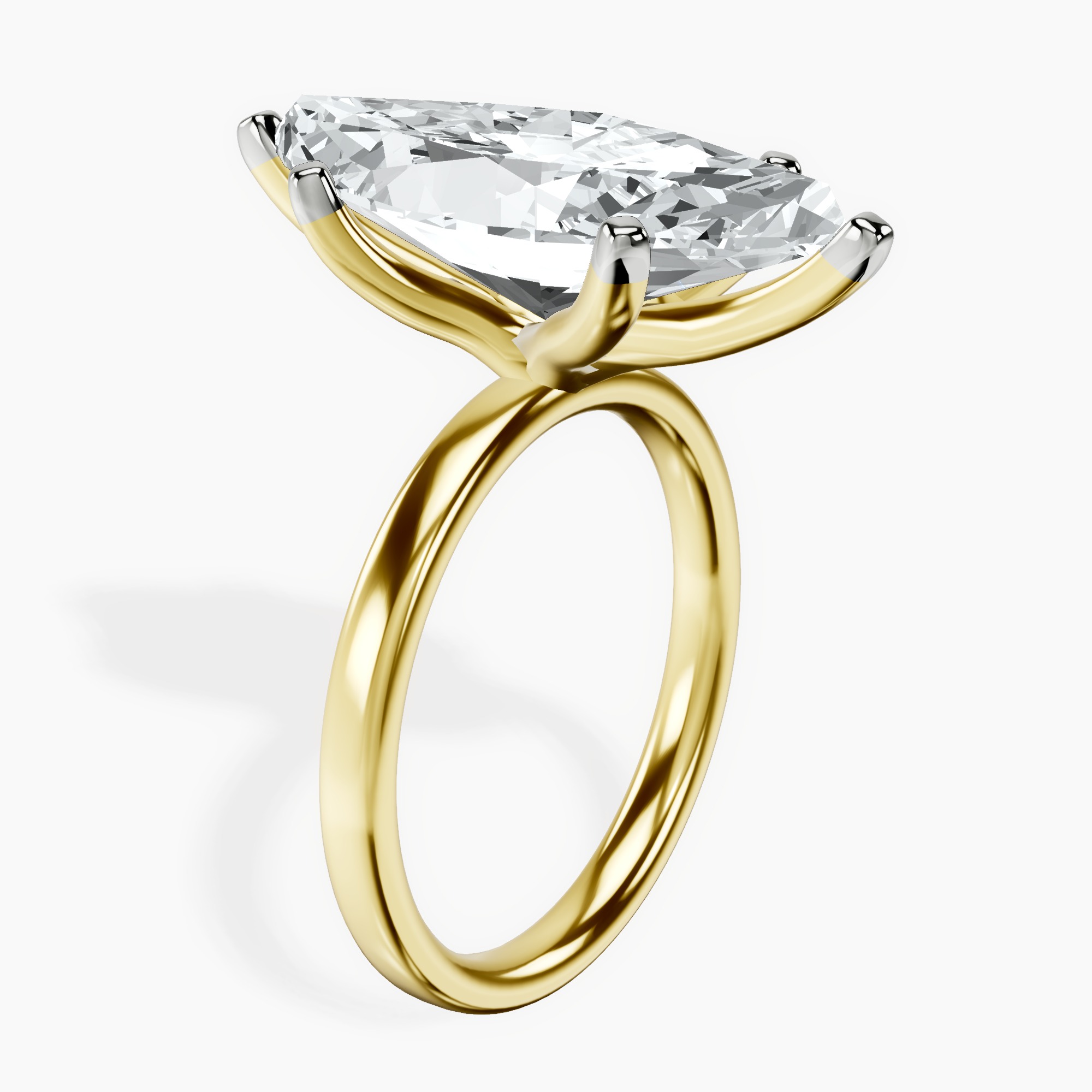 14kt Yellow Gold Four Prong Solitaire 2mm Lab Diamond Ring standing product image one